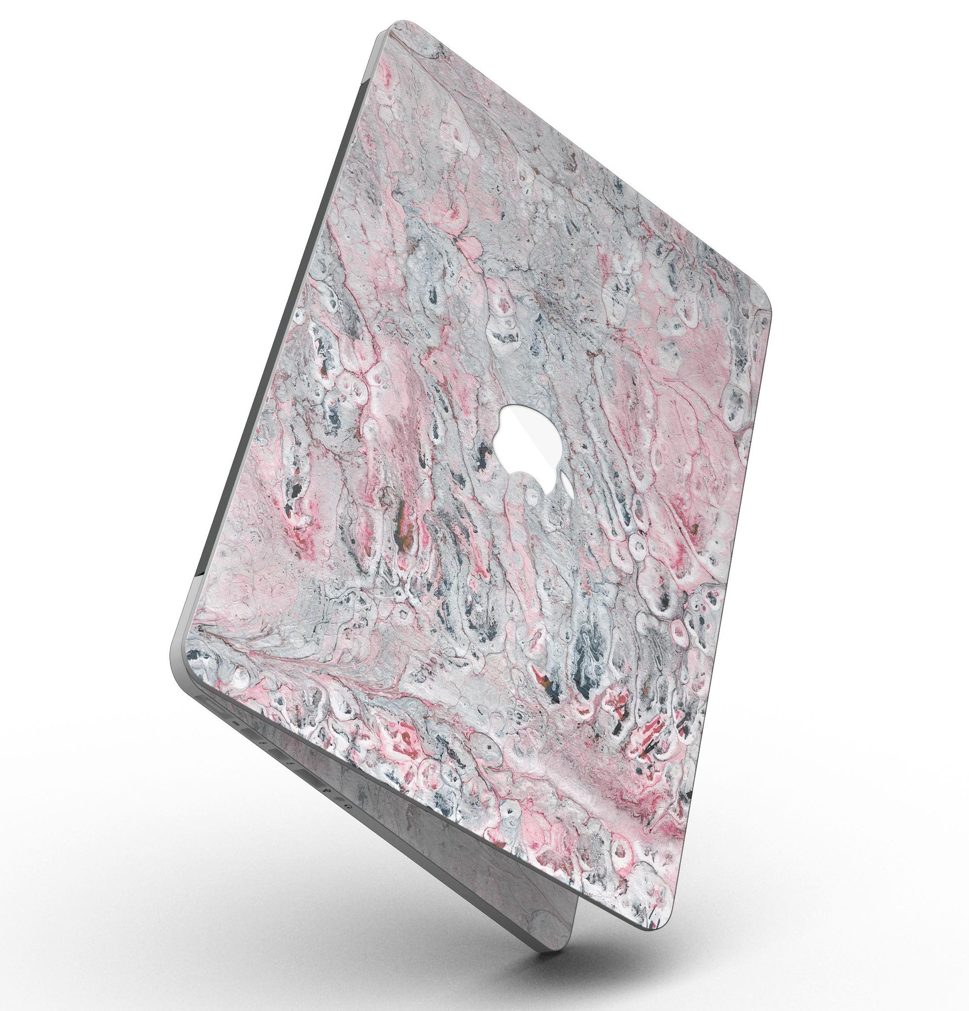 Abstract Wet Paint skin in subtle pink and gray for MacBook Pro with Retina Display, showcasing stylish design and premium vinyl material.