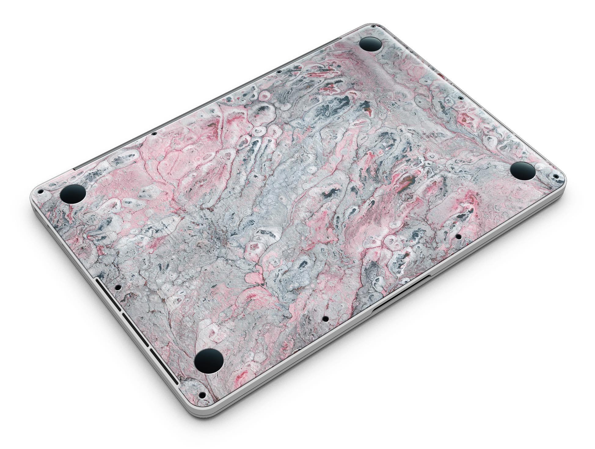 Abstract Wet Paint skin in subtle pink and gray for MacBook Pro with Retina Display, showcasing stylish design and premium vinyl material.