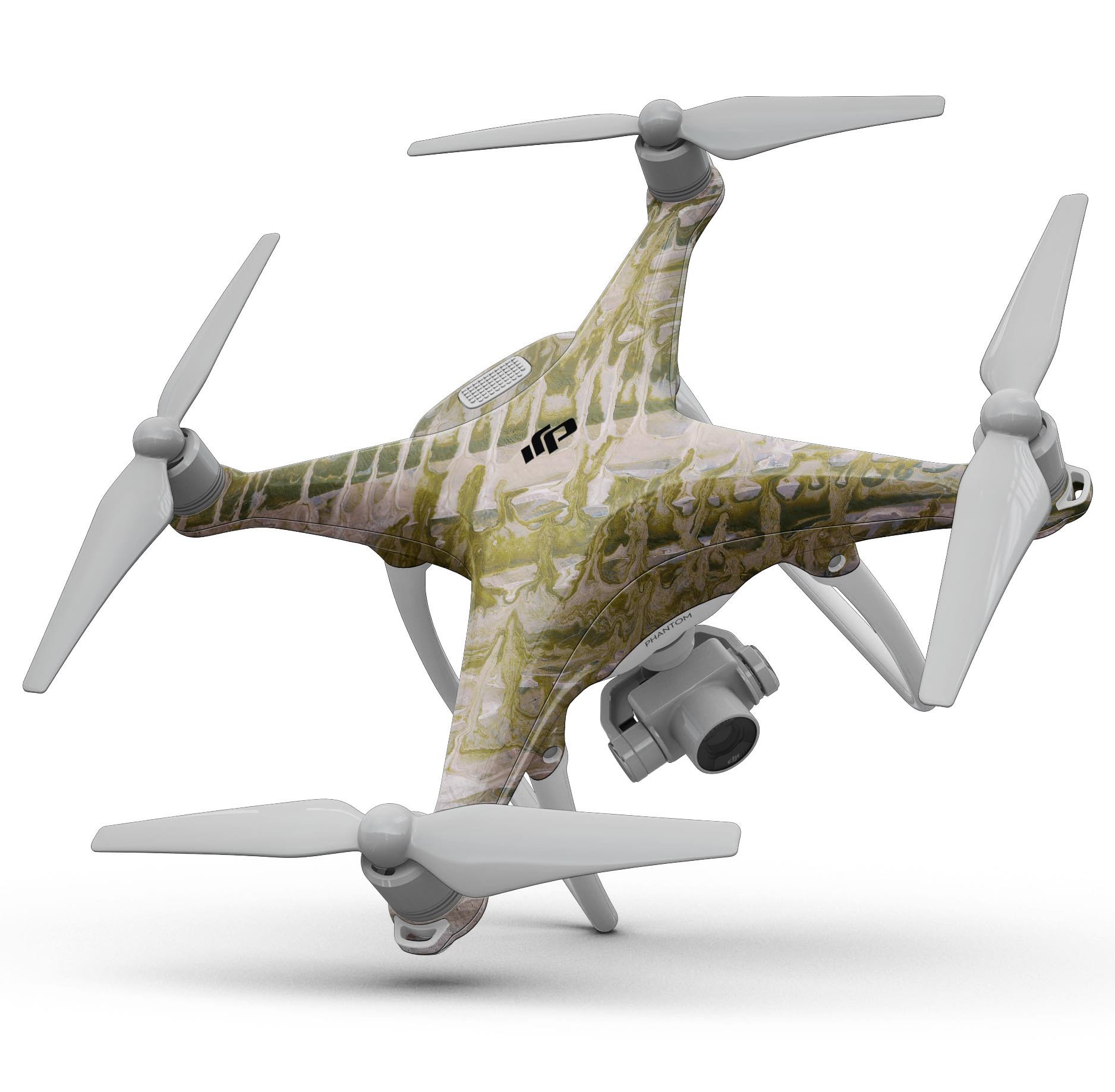 Abstract Wet Paint Subtle Pink Gold Full-Body Skin Kit for DJI Phantom 4, showcasing a stylish design and precision fit.