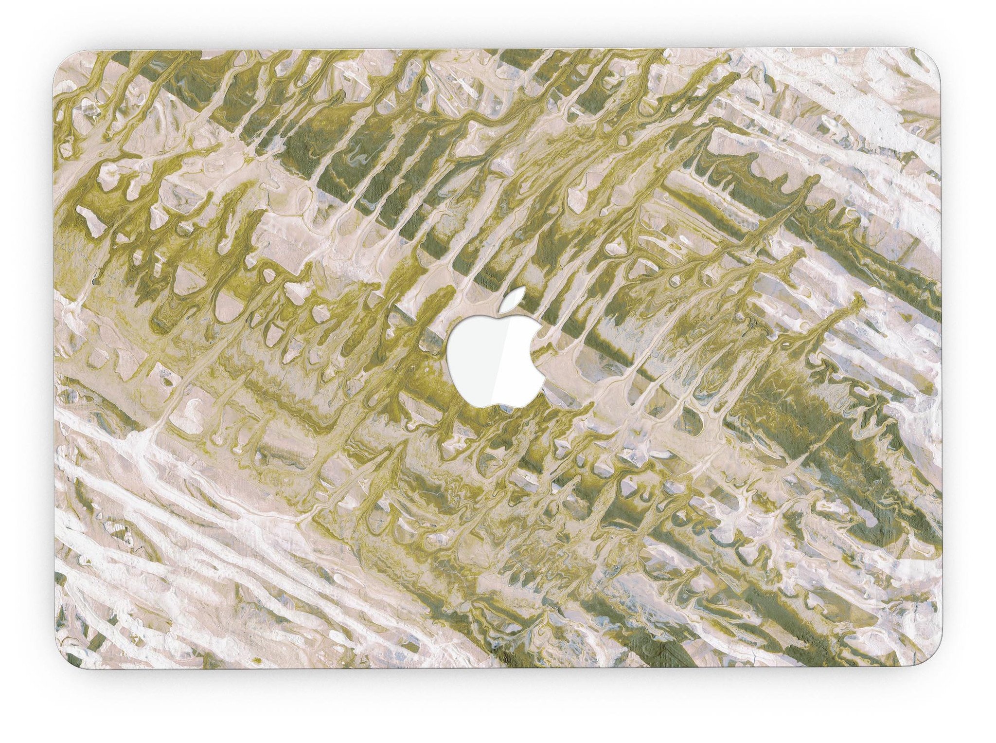 Abstract Wet Paint Subtle Pink Gold skin for MacBook Pro with Retina Display, showcasing a stylish design that protects the device.