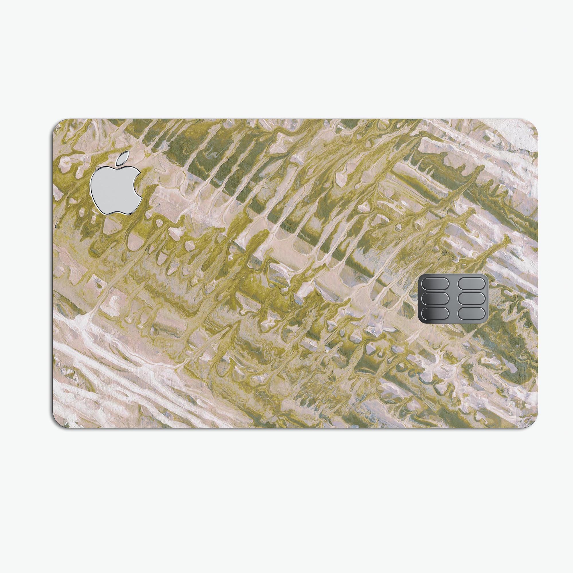 Abstract Wet Paint Subtle Pink Gold decal for Apple Card, showcasing a stylish design with premium vinyl for protection.