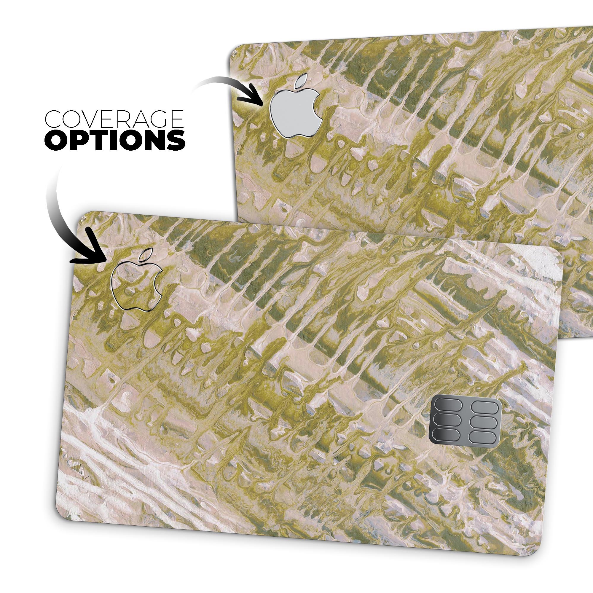 Abstract Wet Paint Subtle Pink Gold decal for Apple Card, showcasing a stylish design with premium vinyl for protection.