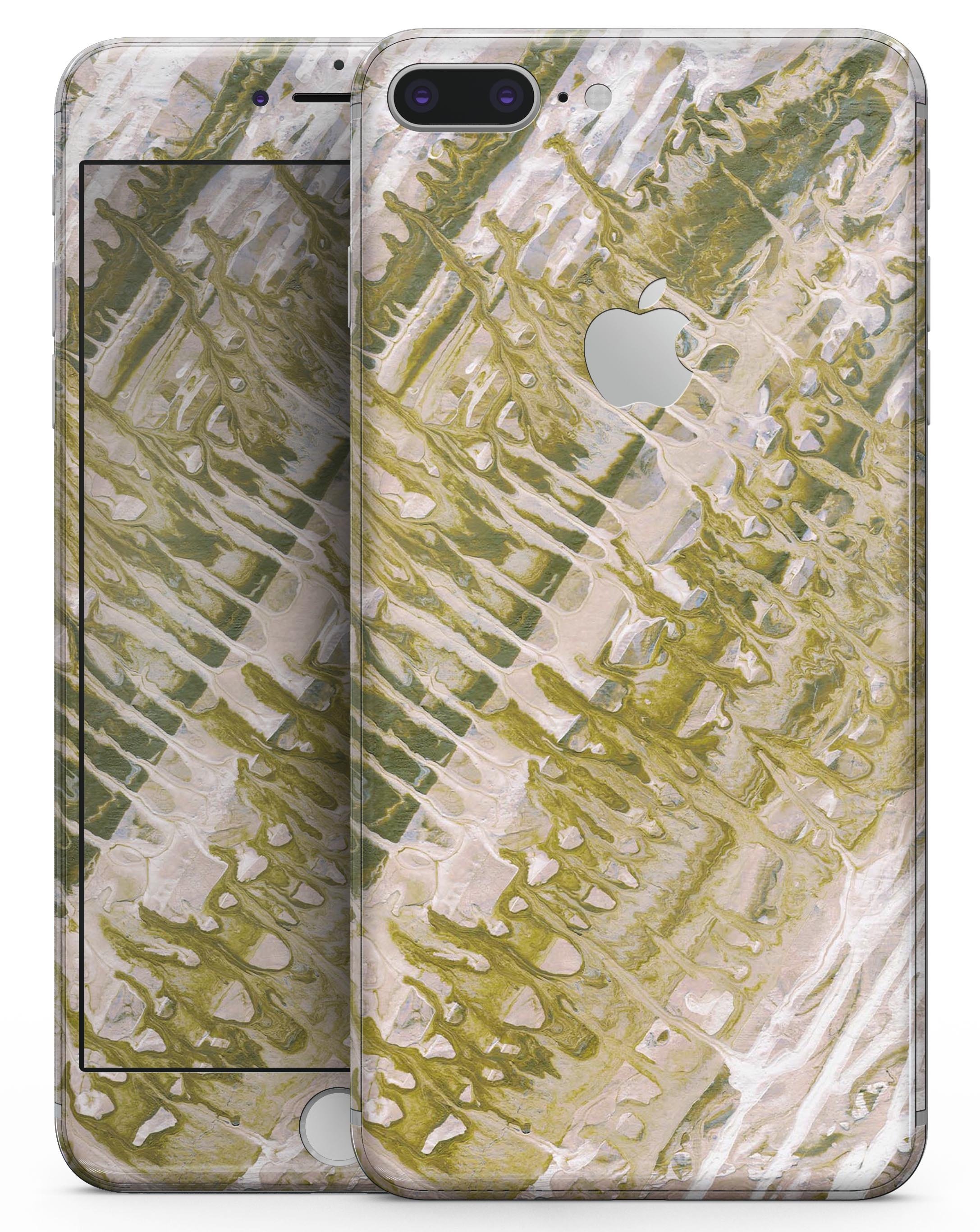 Abstract Wet Paint Skin in subtle pink gold for iPhone 8 or 8 Plus, showcasing a stylish design with a glossy finish.