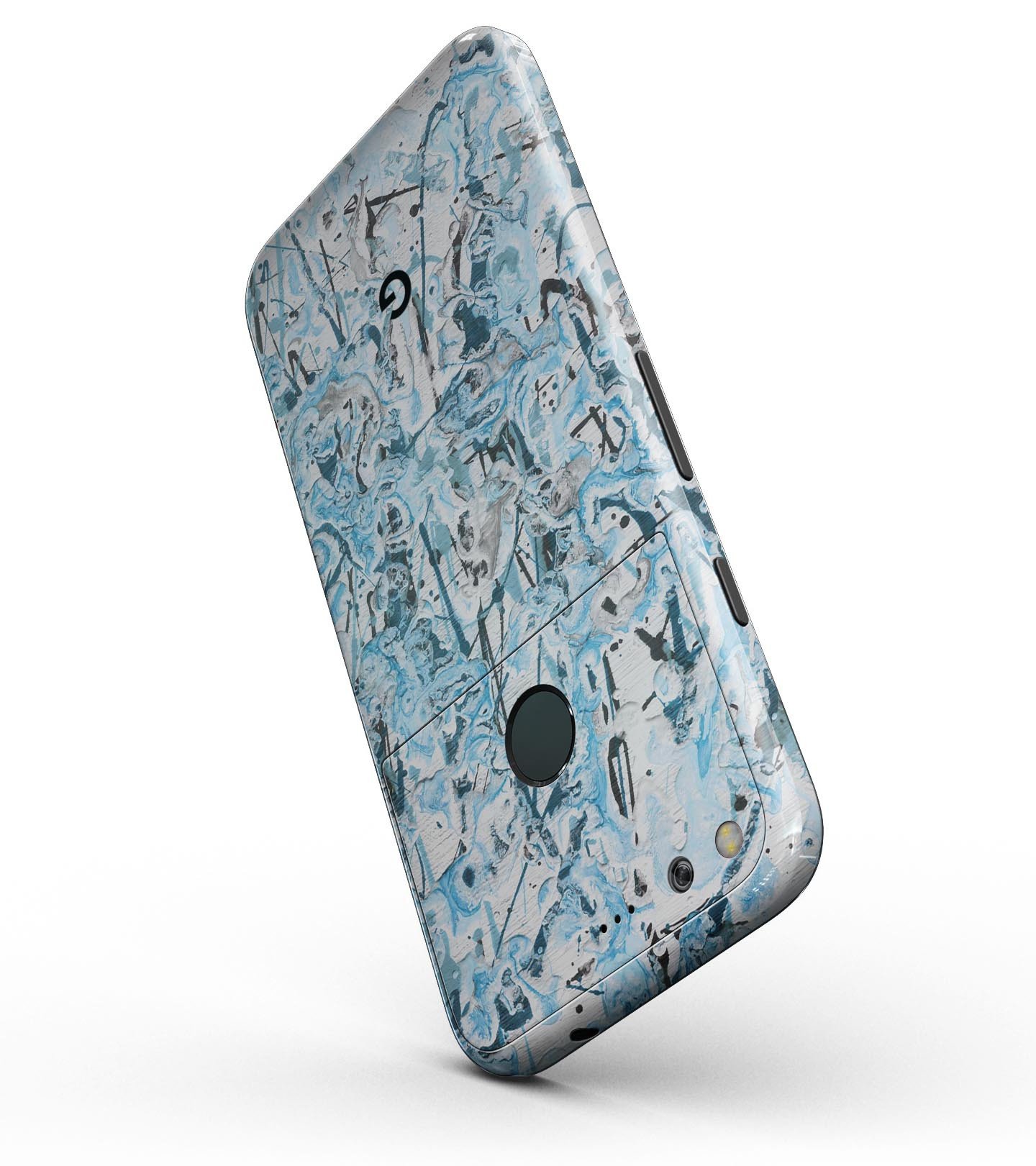 Abstract Wet Paint Teal Full-Body Skin Kit for Google Pixel, showcasing precision fit and stylish finish options.