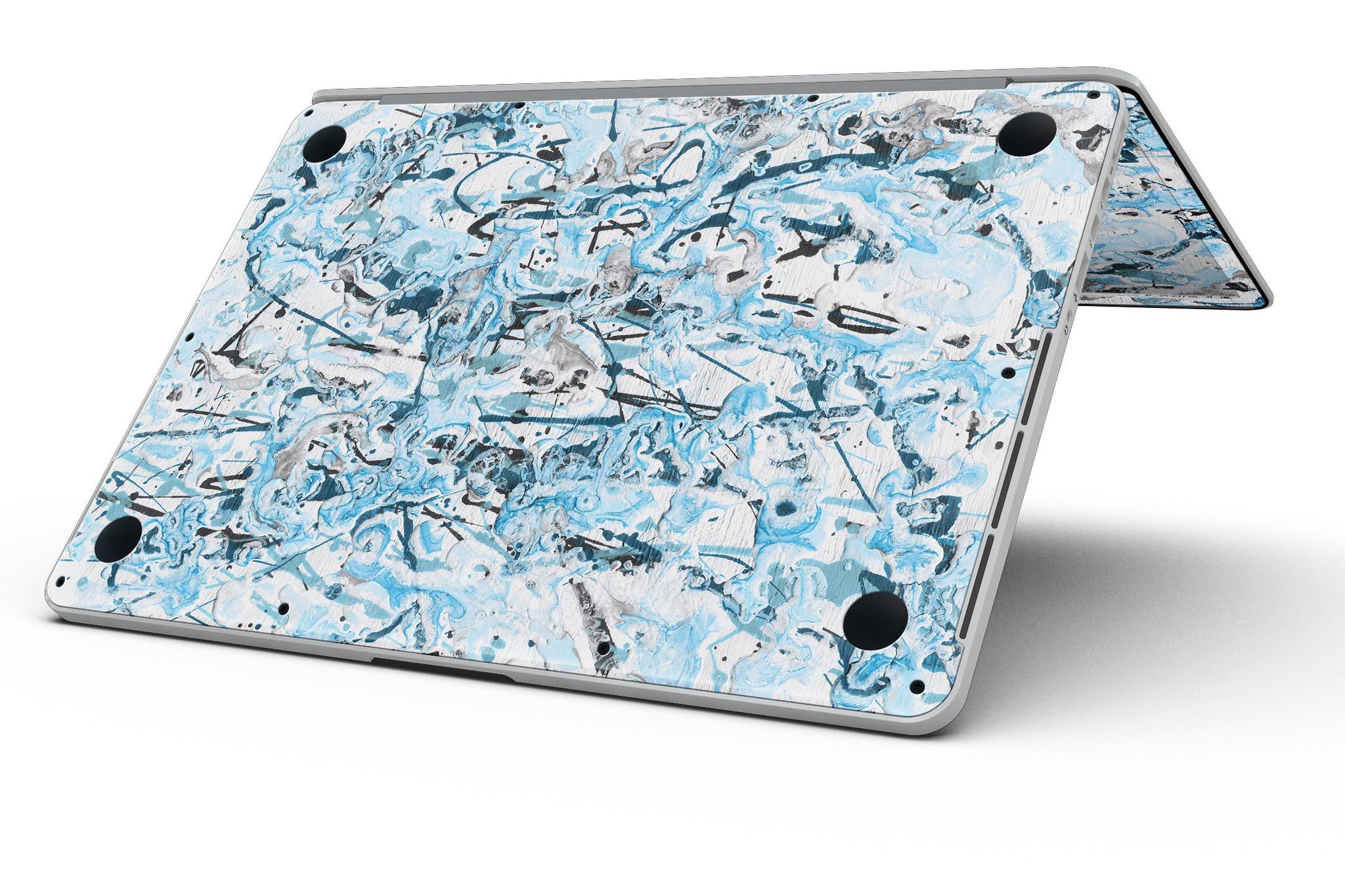 Abstract Wet Paint Teal skin for MacBook Pro with Retina Display, showcasing vibrant colors and artistic design.