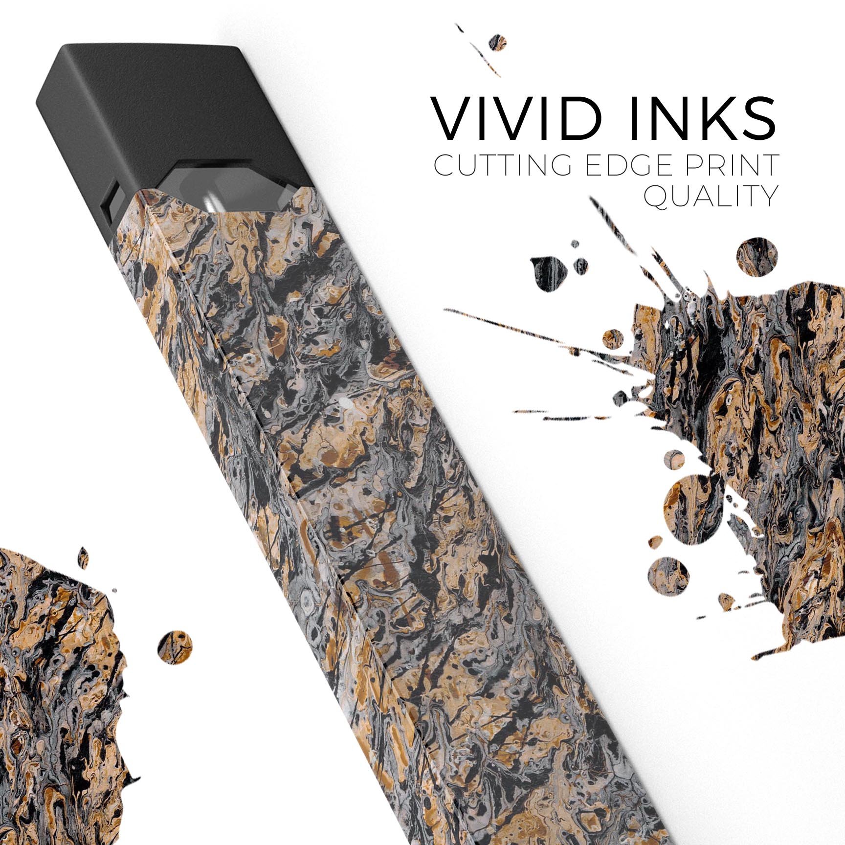 Abstract Wet Paint v6 skin-wrap sticker designed for JUUL vaping device, showcasing vibrant colors and a sleek finish.