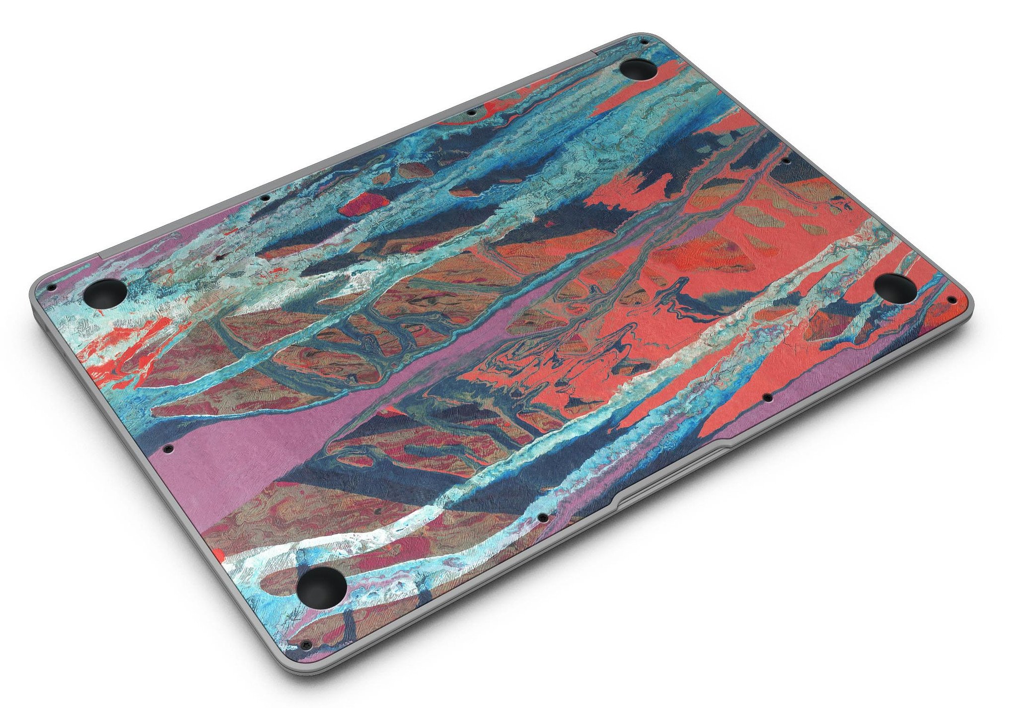 Abstract Wet Paint v92 skin kit for MacBook Air, showcasing vibrant colors and unique design on a sleek vinyl surface.