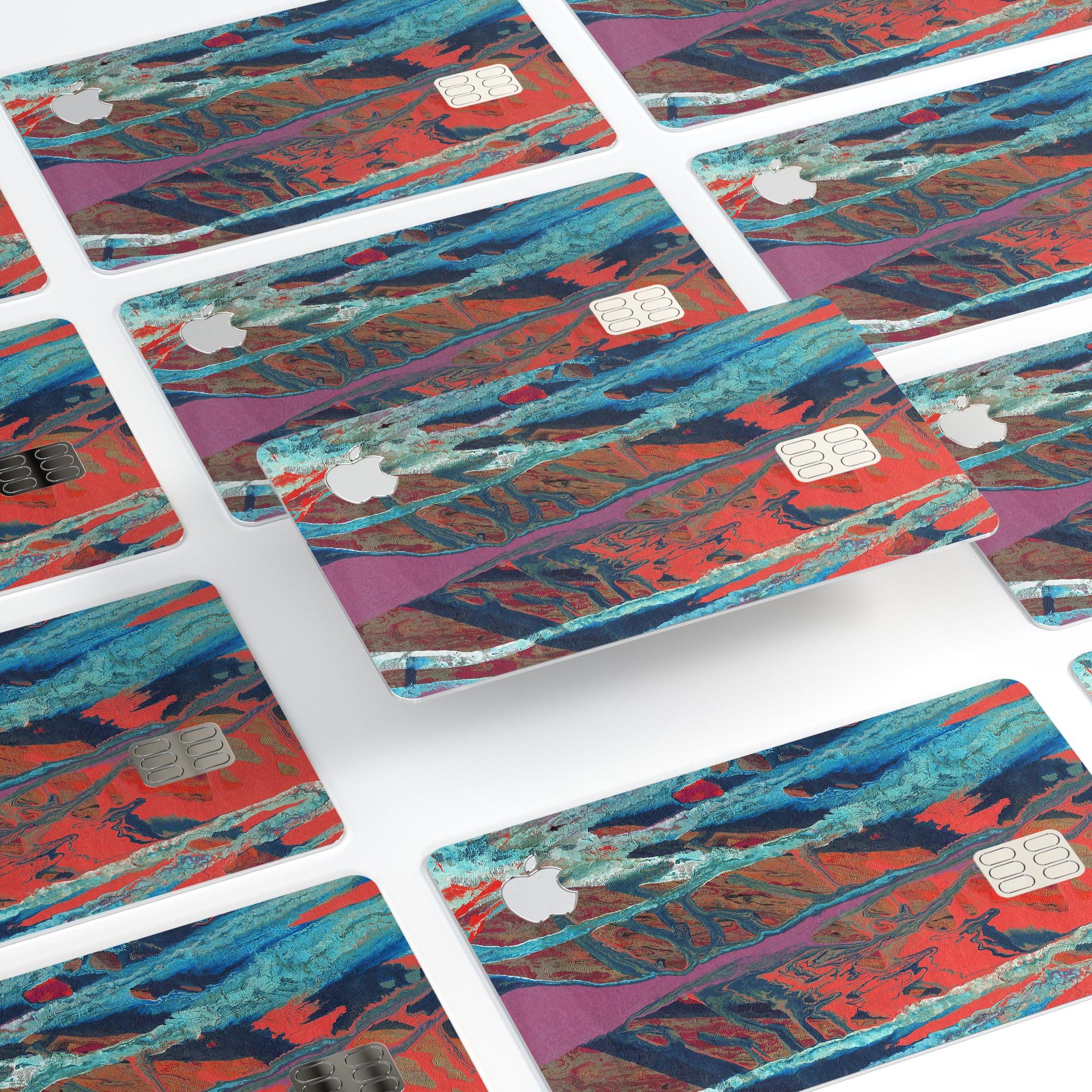 Abstract Wet Paint v92 decal skin for Apple Card, showcasing vibrant colors and premium vinyl material.