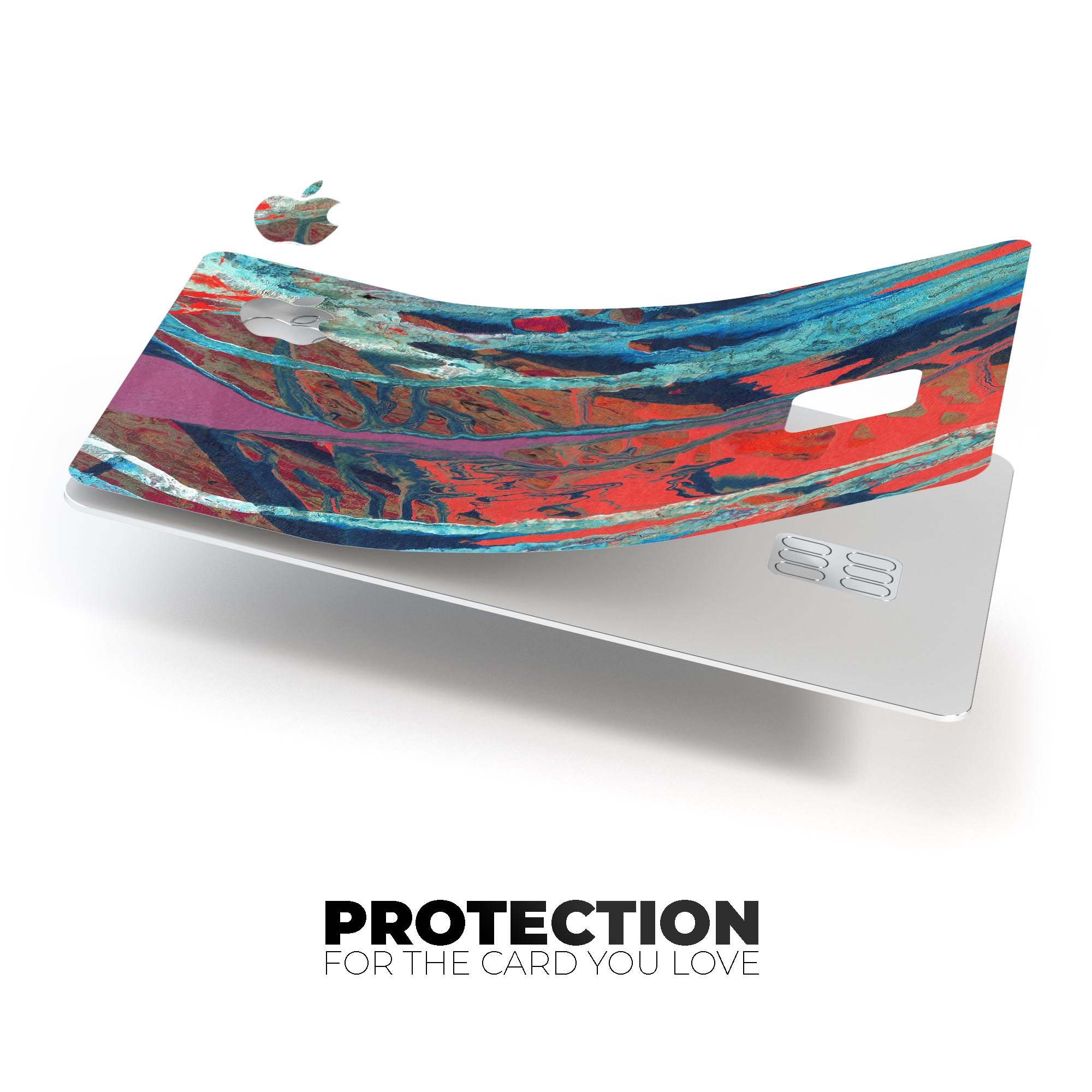 Abstract Wet Paint v92 decal skin for Apple Card, showcasing vibrant colors and premium vinyl material.