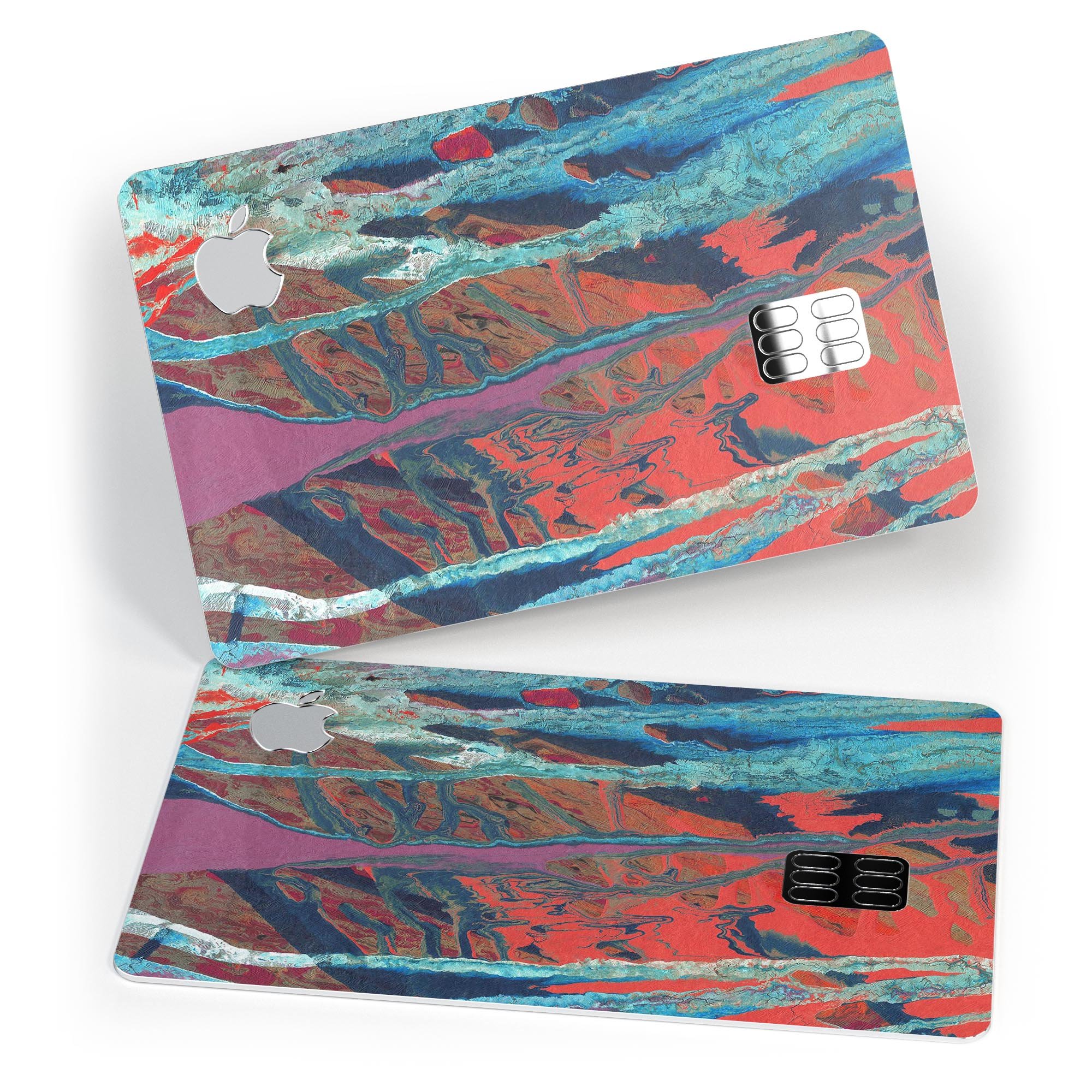 Abstract Wet Paint v92 decal skin for Apple Card, showcasing vibrant colors and premium vinyl material.