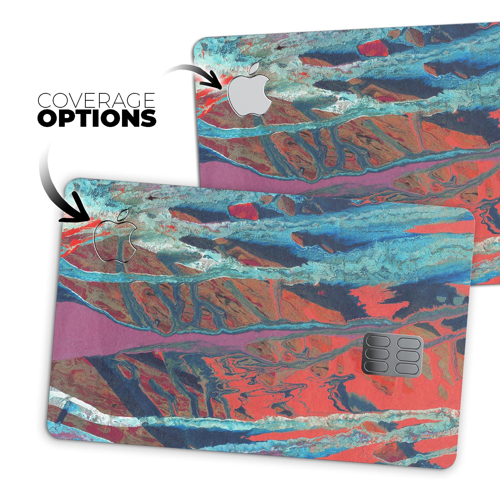 Abstract Wet Paint v92 decal skin for Apple Card, showcasing vibrant colors and premium vinyl material.