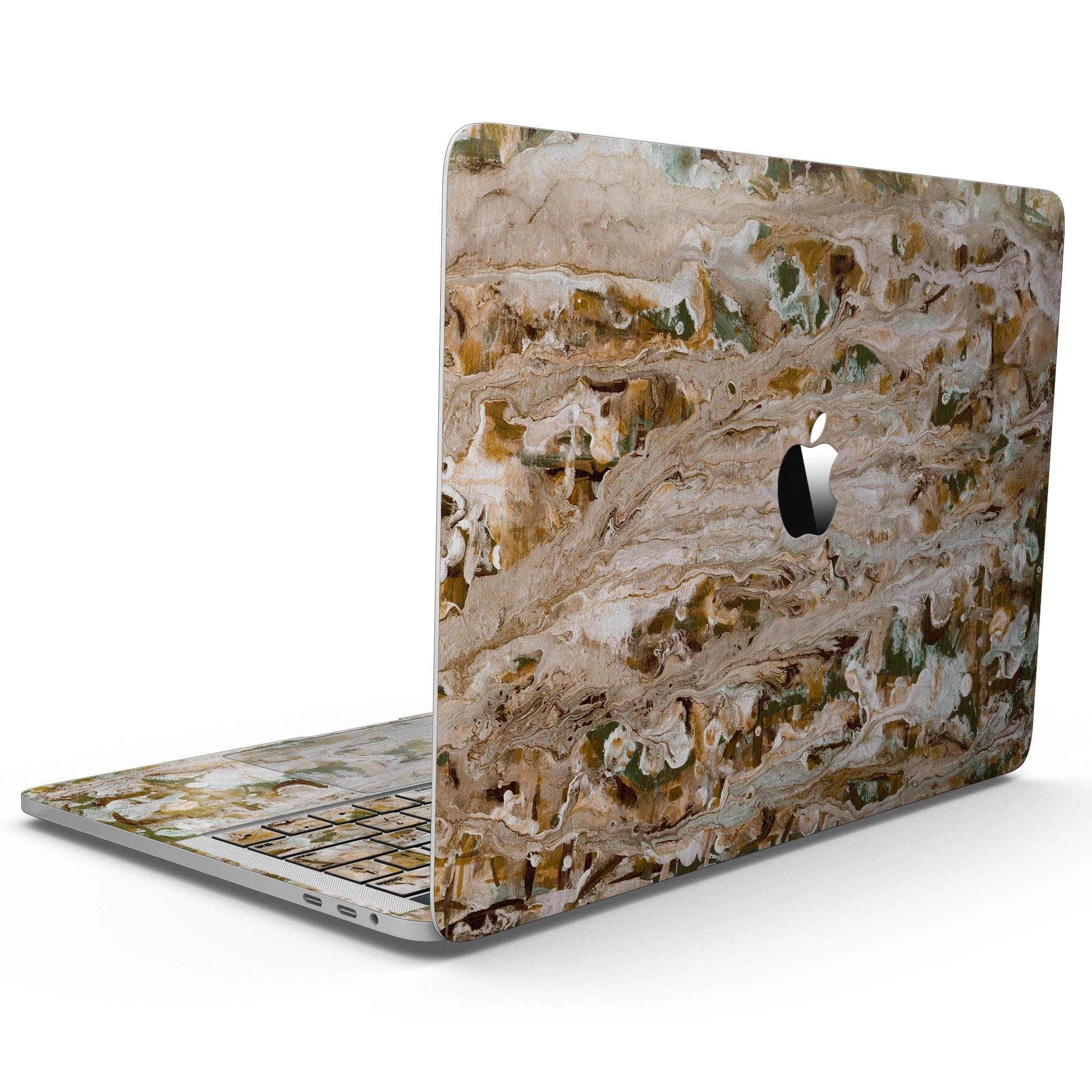 Abstract Wet Paint Vintage skin for 13" MacBook Pro without Touch Bar, showcasing vibrant colors and unique design.