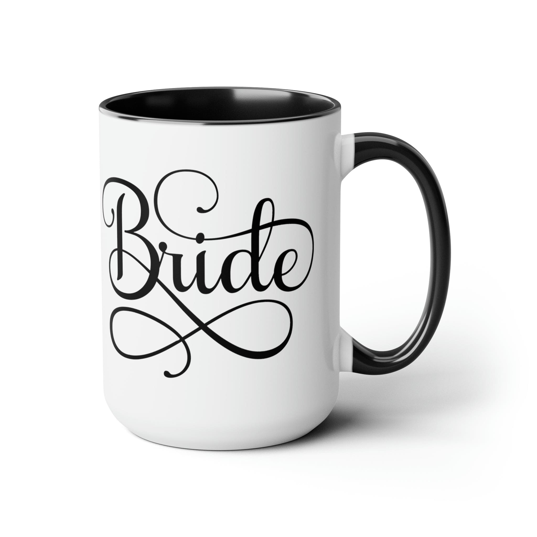 Accent Ceramic Coffee Mug 15oz with a white exterior and colored interior, perfect for brides and wedding celebrations.