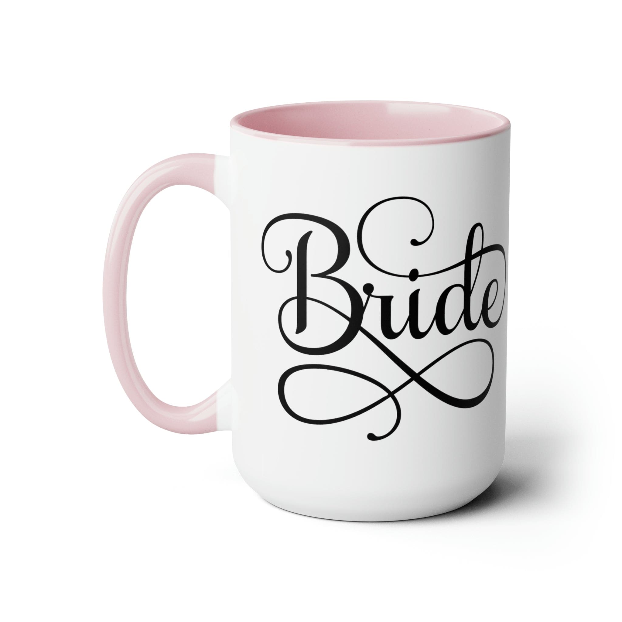 Accent Ceramic Coffee Mug 15oz with a white exterior and colored interior, perfect for brides and wedding celebrations.