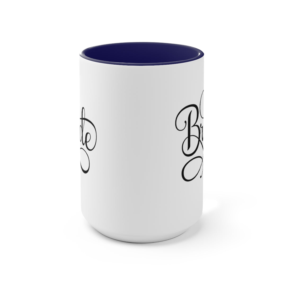 Accent Ceramic Coffee Mug 15oz with a white exterior and colored interior, perfect for brides and wedding celebrations.