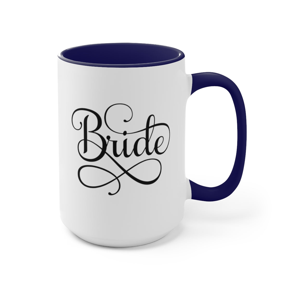 Accent Ceramic Coffee Mug 15oz with a white exterior and colored interior, perfect for brides and wedding celebrations.