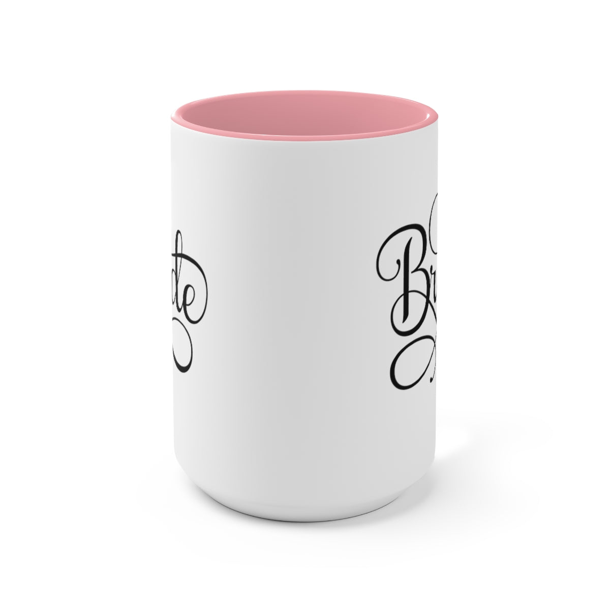 Accent Ceramic Coffee Mug 15oz with a white exterior and colored interior, perfect for brides and wedding celebrations.