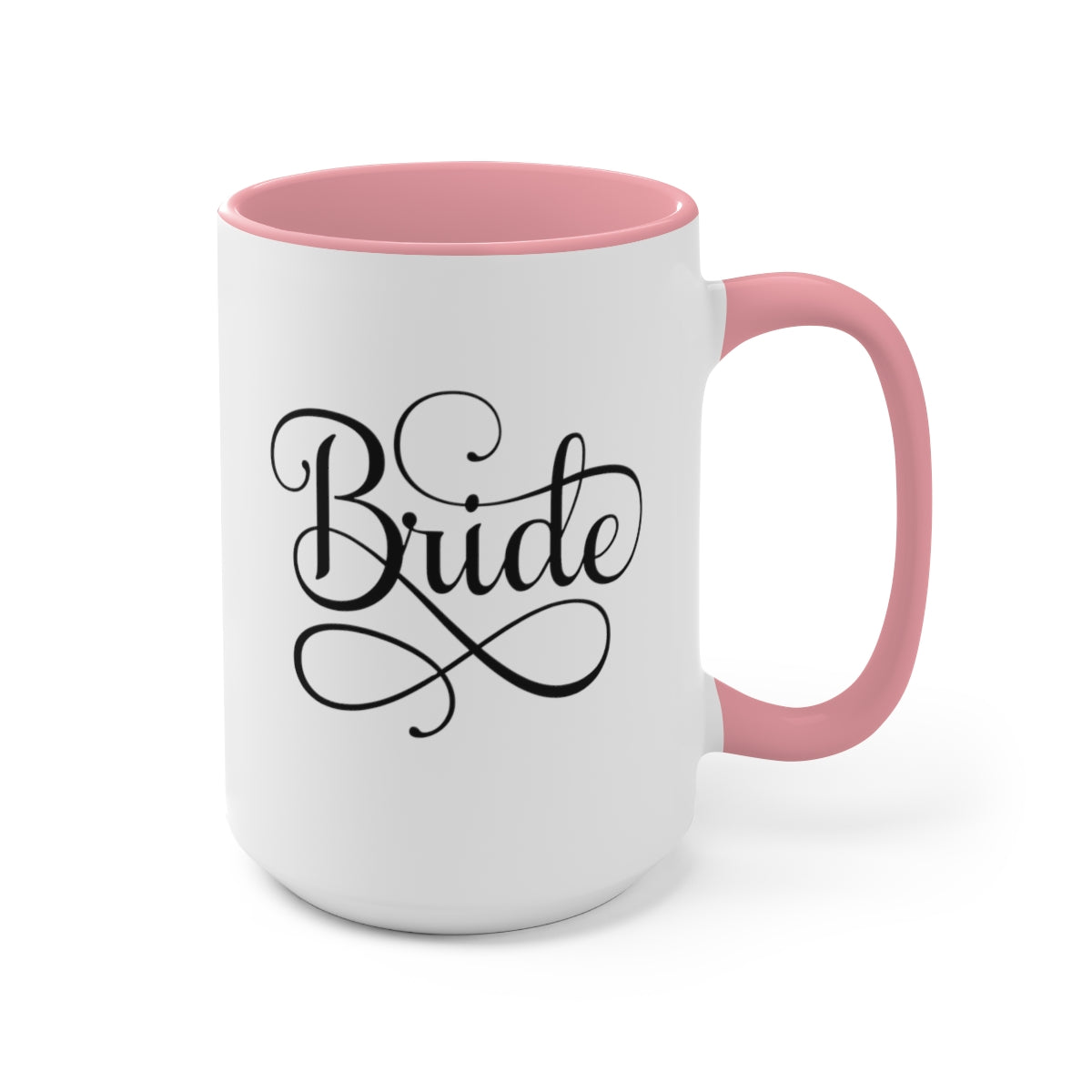 Accent Ceramic Coffee Mug 15oz with a white exterior and colored interior, perfect for brides and wedding celebrations.