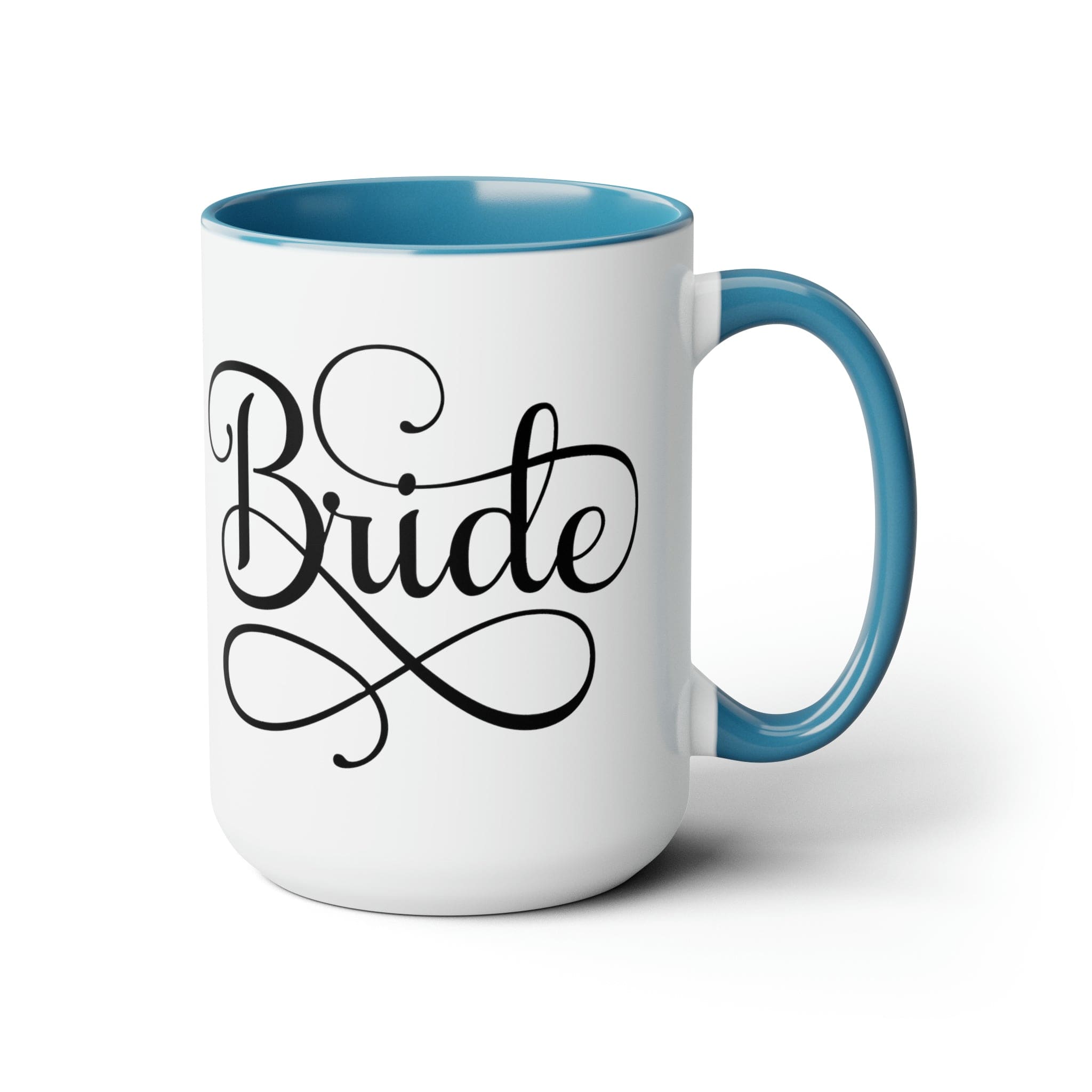 Accent Ceramic Coffee Mug 15oz with a white exterior and colored interior, perfect for brides and wedding celebrations.