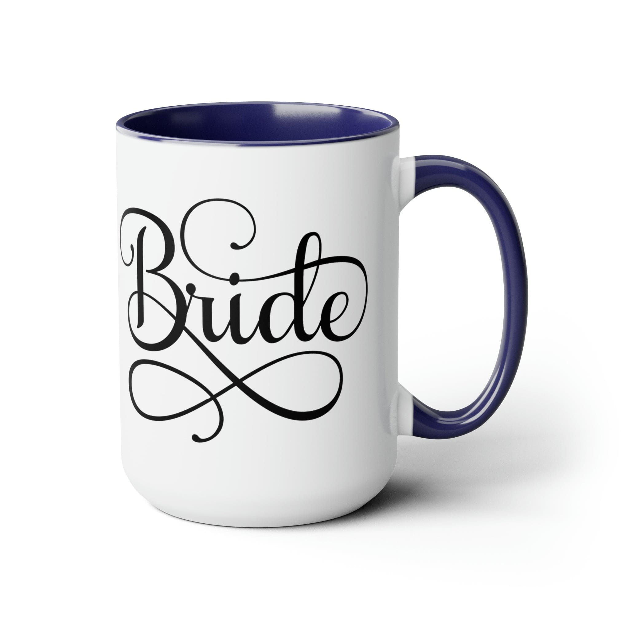 Accent Ceramic Coffee Mug 15oz with a white exterior and colored interior, perfect for brides and wedding celebrations.