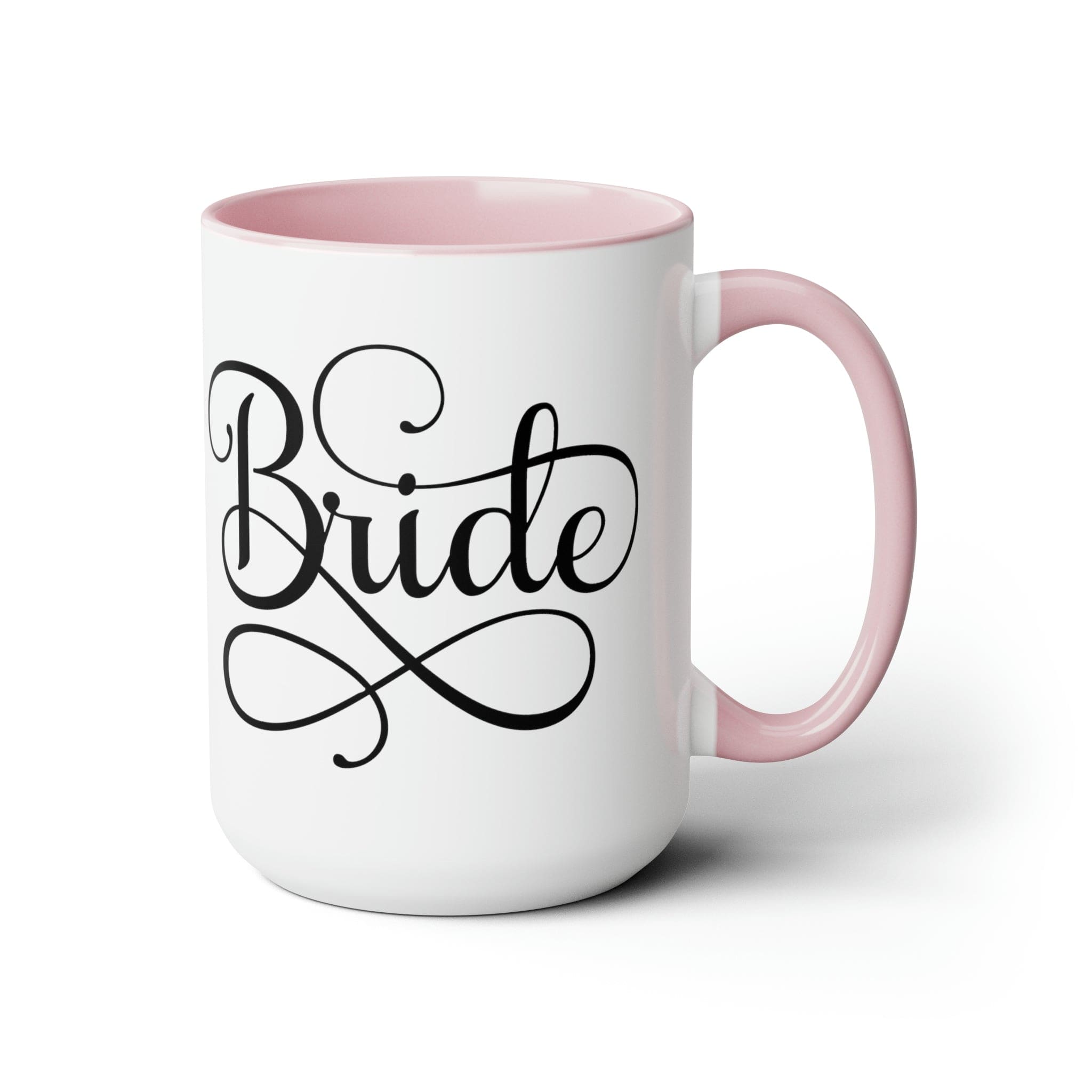 Accent Ceramic Coffee Mug 15oz with a white exterior and colored interior, perfect for brides and wedding celebrations.