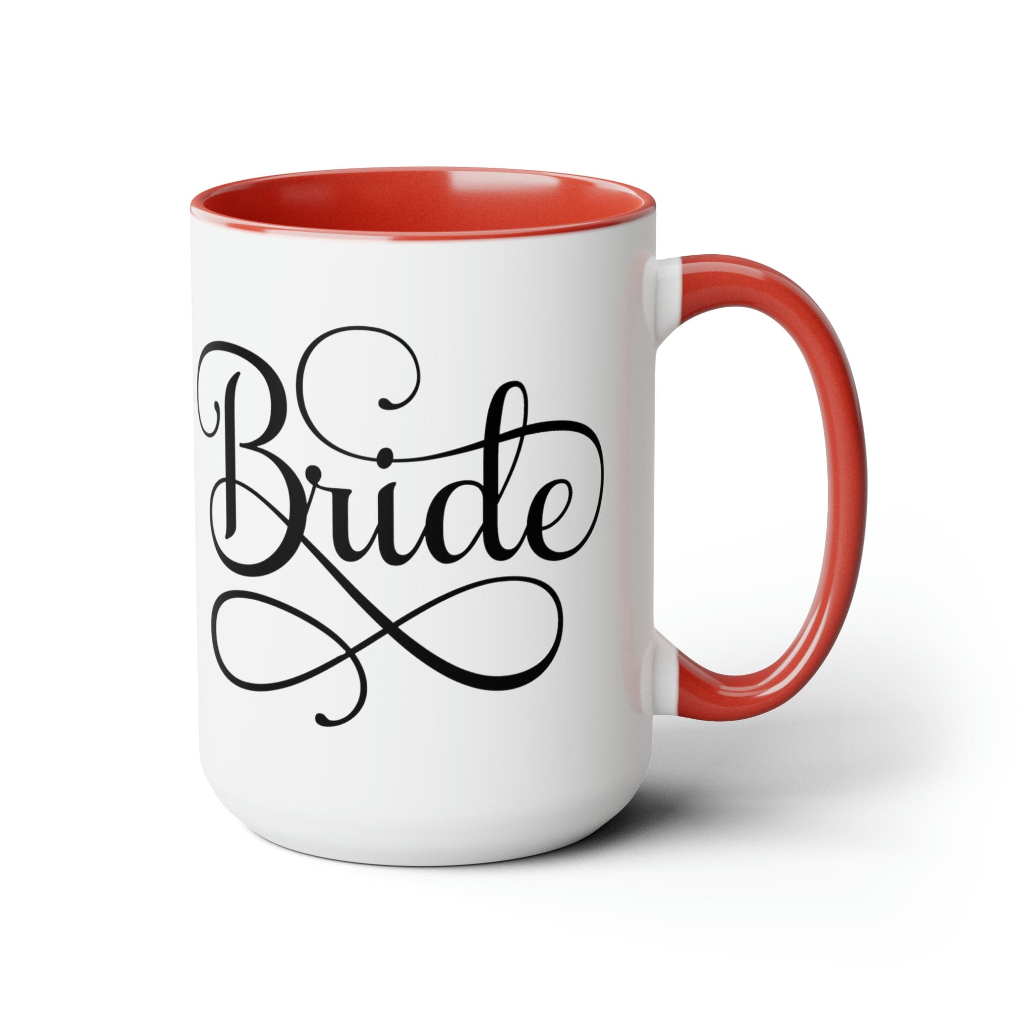 Accent Ceramic Coffee Mug 15oz with a white exterior and colored interior, perfect for brides and wedding celebrations.