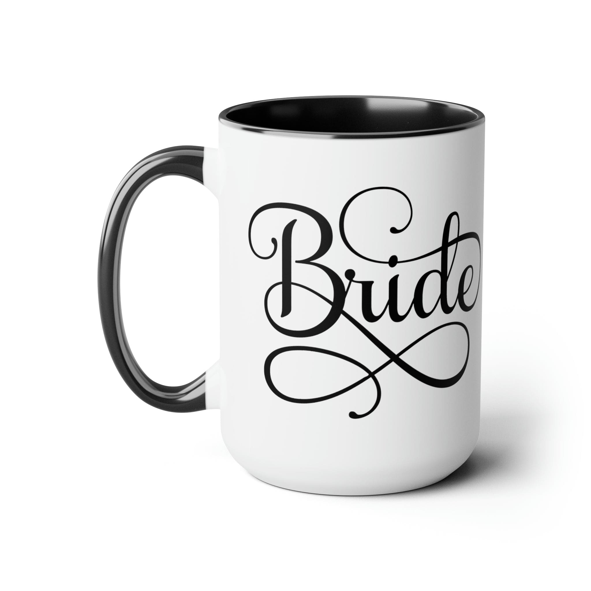 Accent Ceramic Coffee Mug 15oz with a white exterior and colored interior, perfect for brides and wedding celebrations.