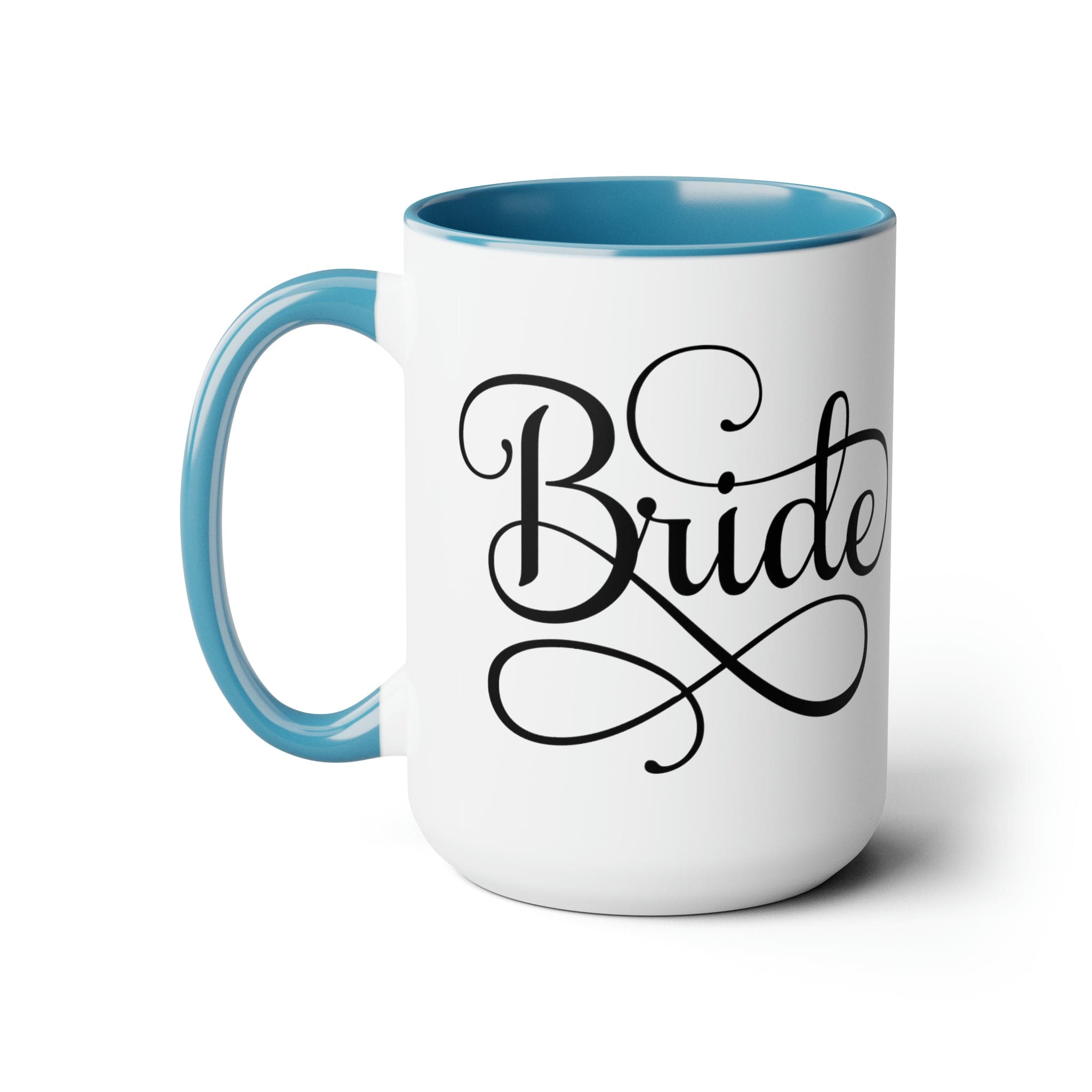 Accent Ceramic Coffee Mug 15oz with a white exterior and colored interior, perfect for brides and wedding celebrations.