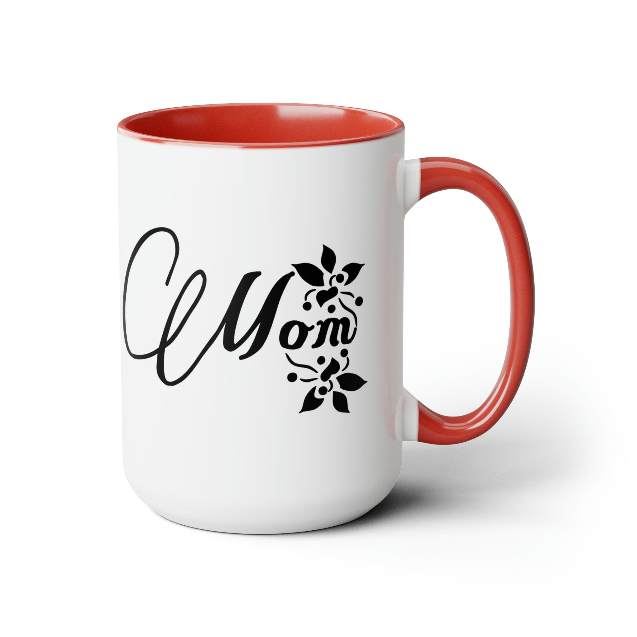 A stylish two-tone ceramic coffee mug with a white exterior and colored interior, featuring a comfortable C-handle, perfect for hot and cold beverages.