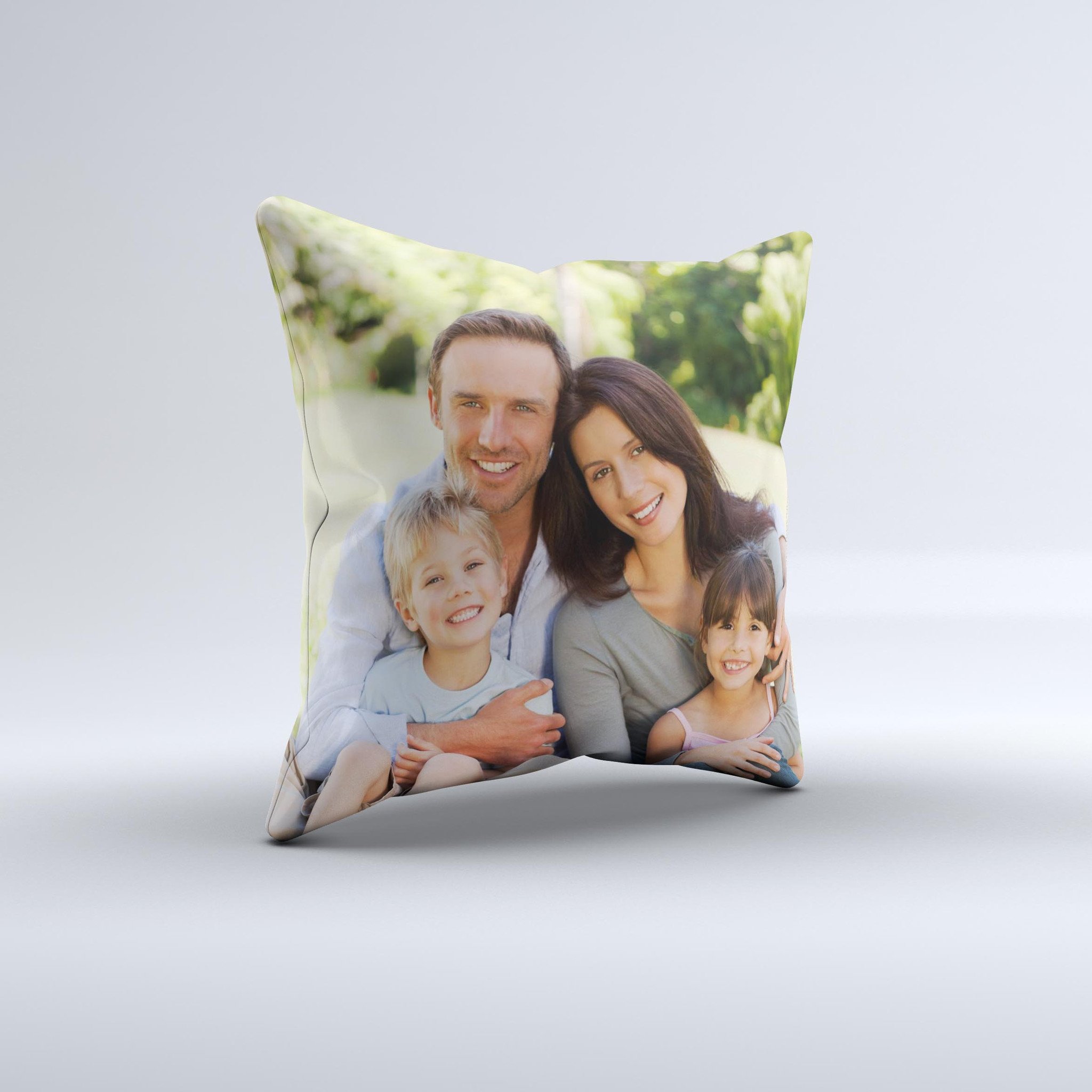 A customizable decorative throw pillow featuring a unique image, made with high-quality materials in Virginia.