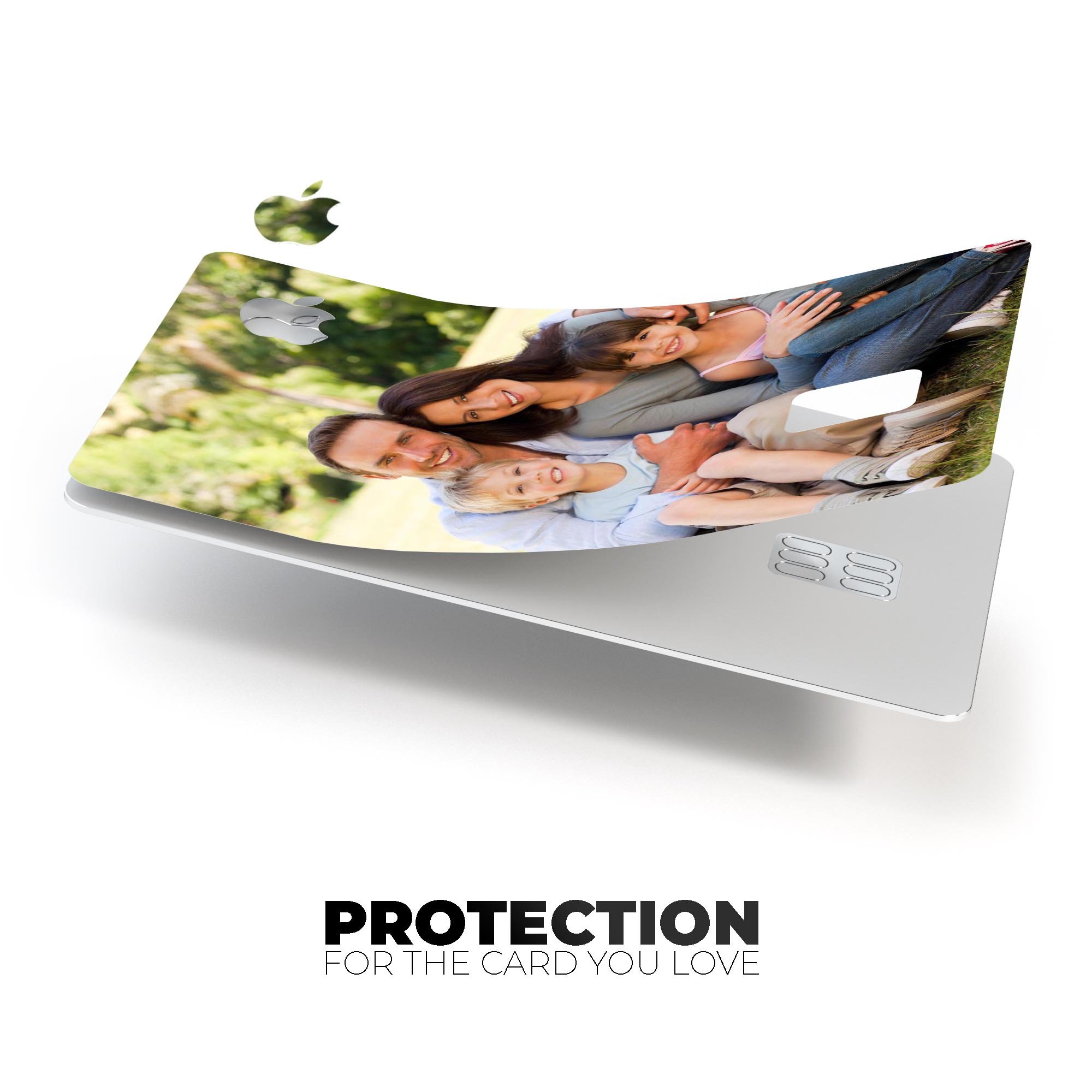 Premium Protective Decal Skin-Kit for Apple Card, showcasing ultra-gloss and soft-matte finishes with bubble-free installation.