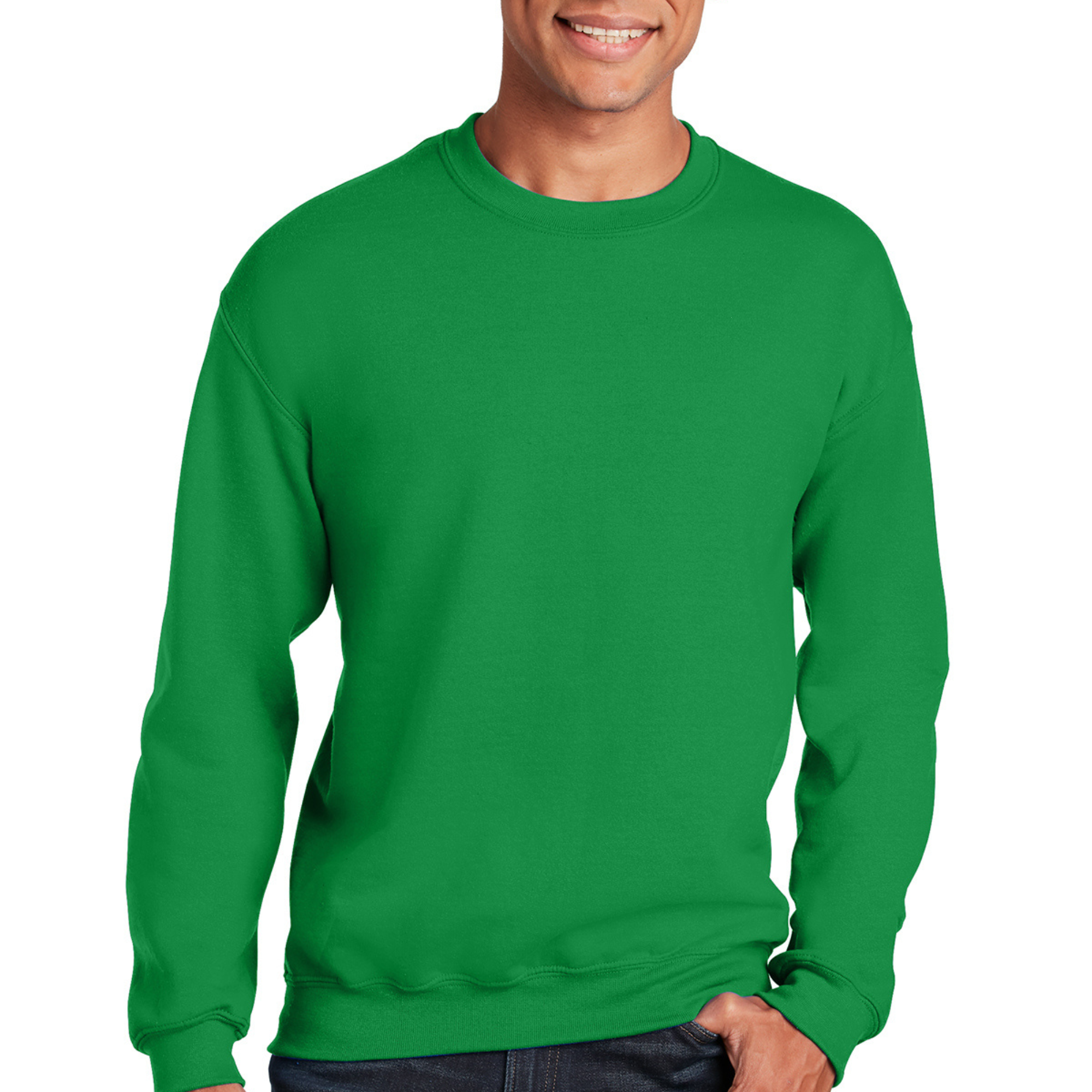 Adult unisex long sleeve sweatshirt in various colors, showcasing its soft fabric and comfortable fit.