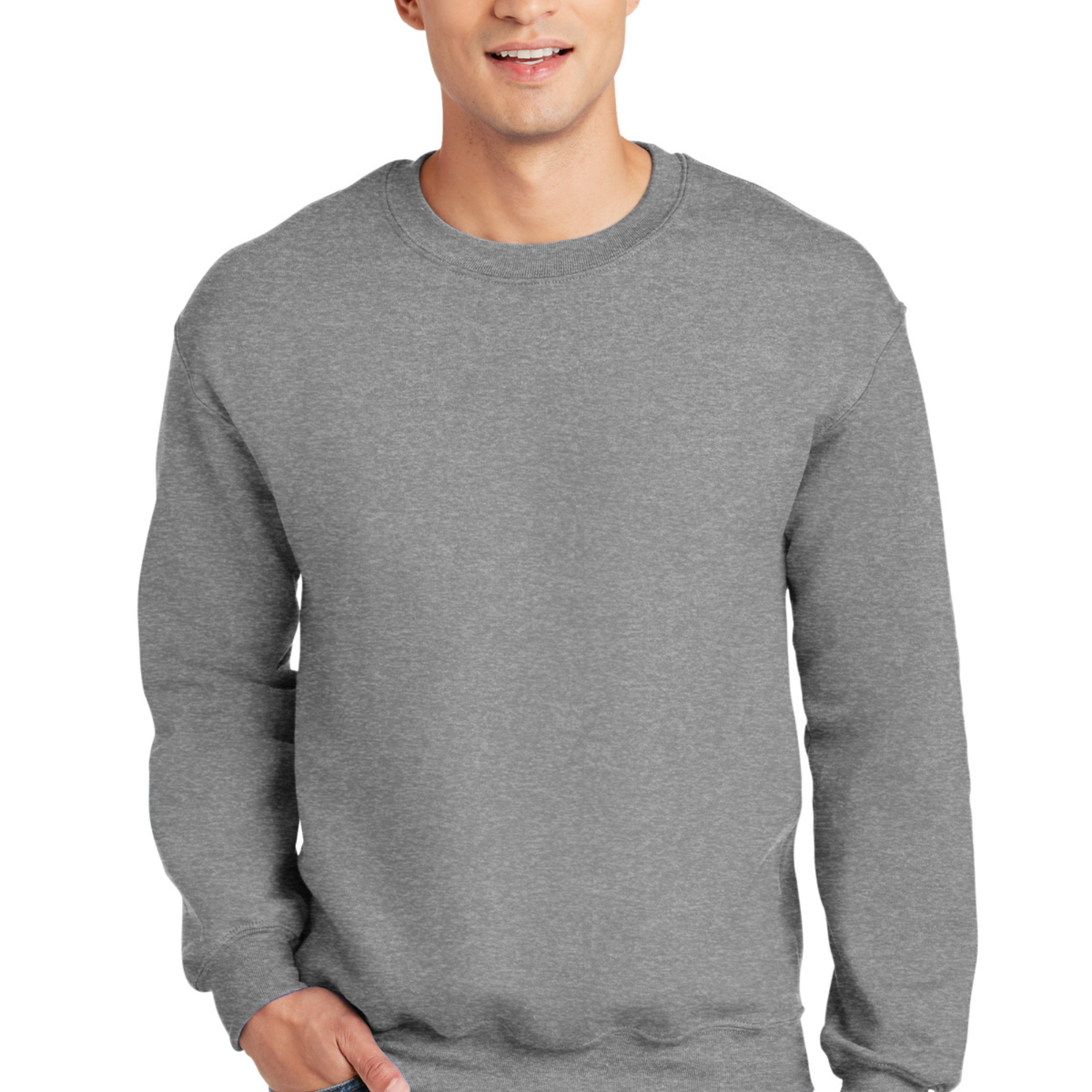 Adult unisex long sleeve sweatshirt in various colors, showcasing its soft fabric and comfortable fit.