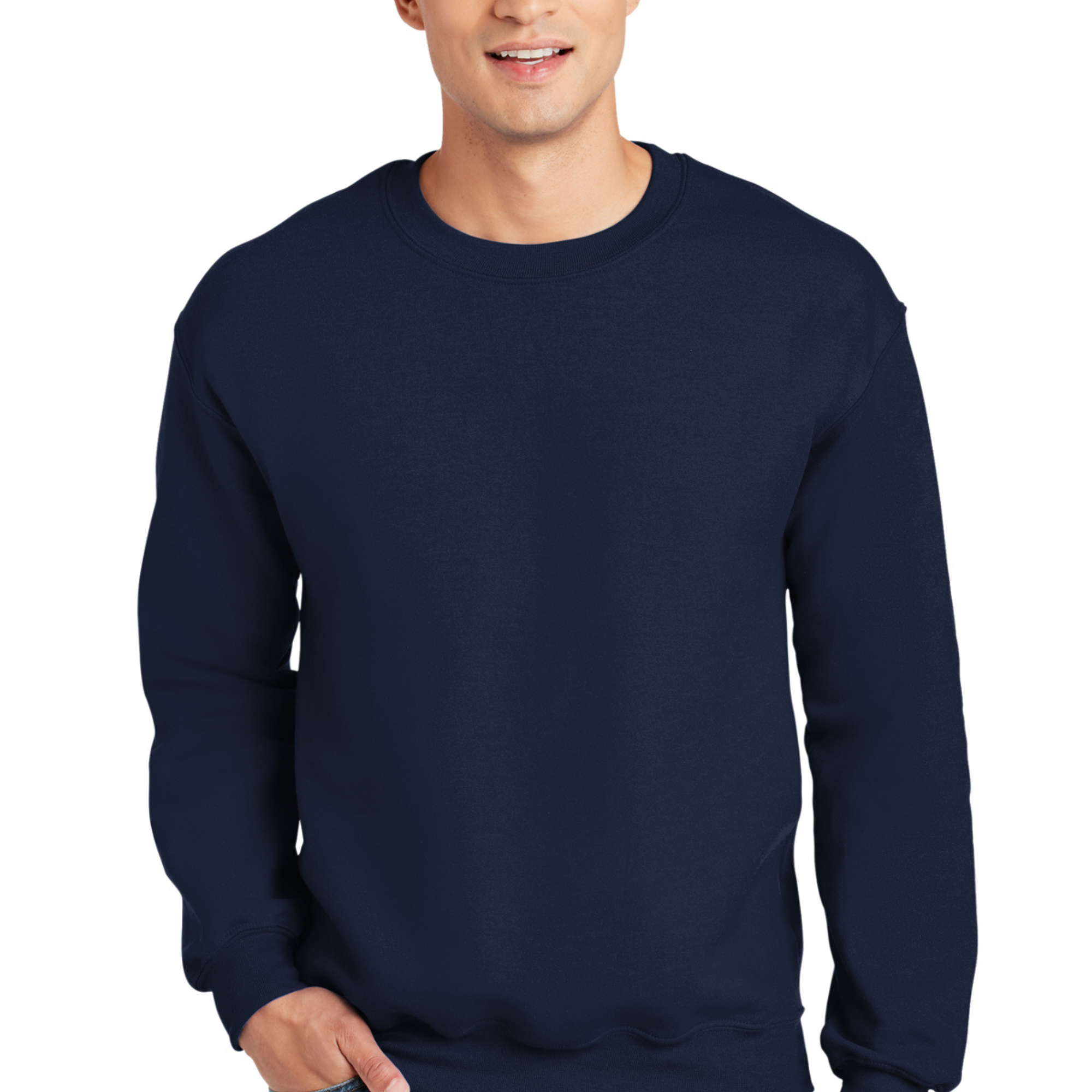 Adult unisex long sleeve sweatshirt in various colors, showcasing its soft fabric and comfortable fit.