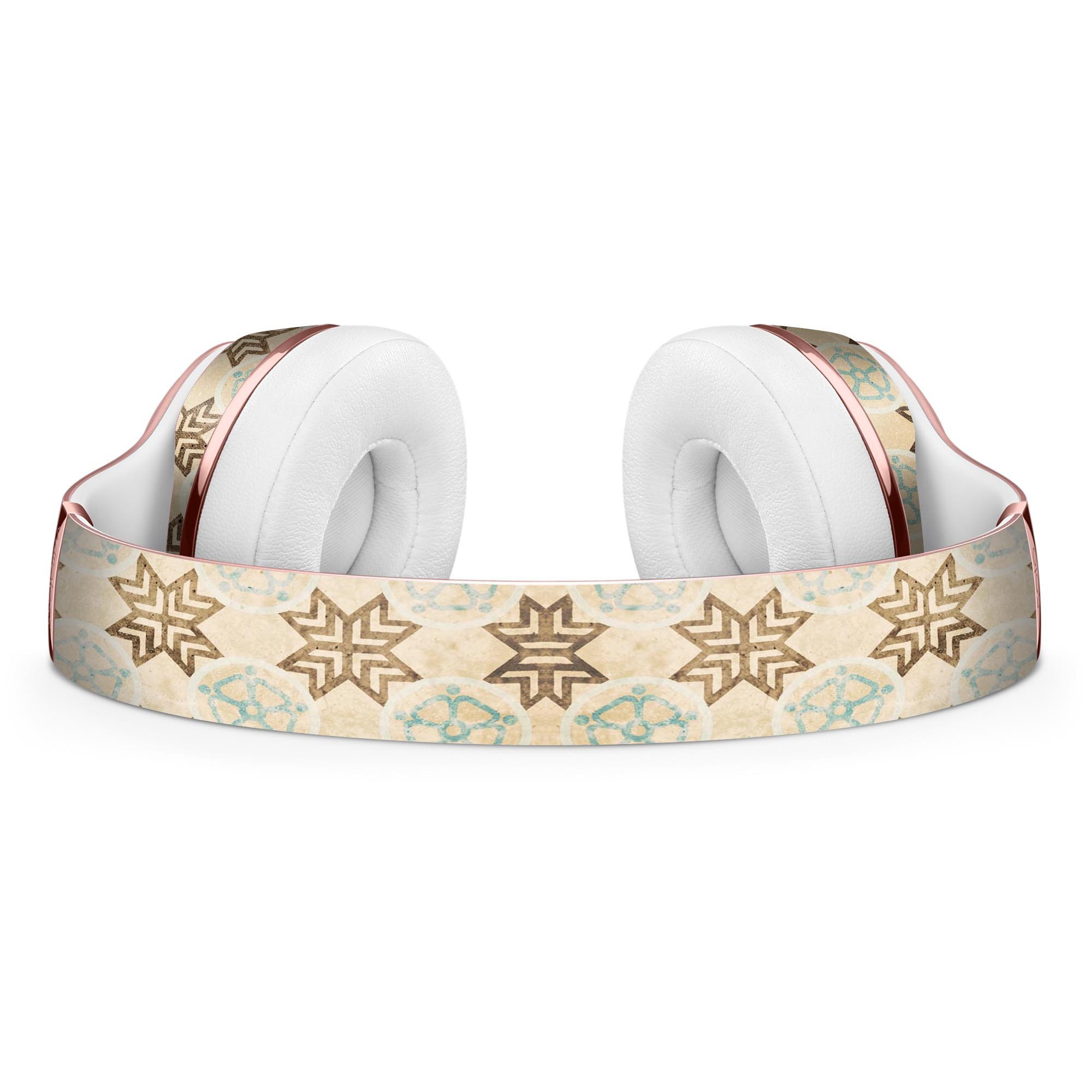 Aged Aqua Polygon Pattern Full-Body Skin Kit for Beats by Dre Solo 3 Wireless Headphones, showcasing vibrant colors and unique geometric design.