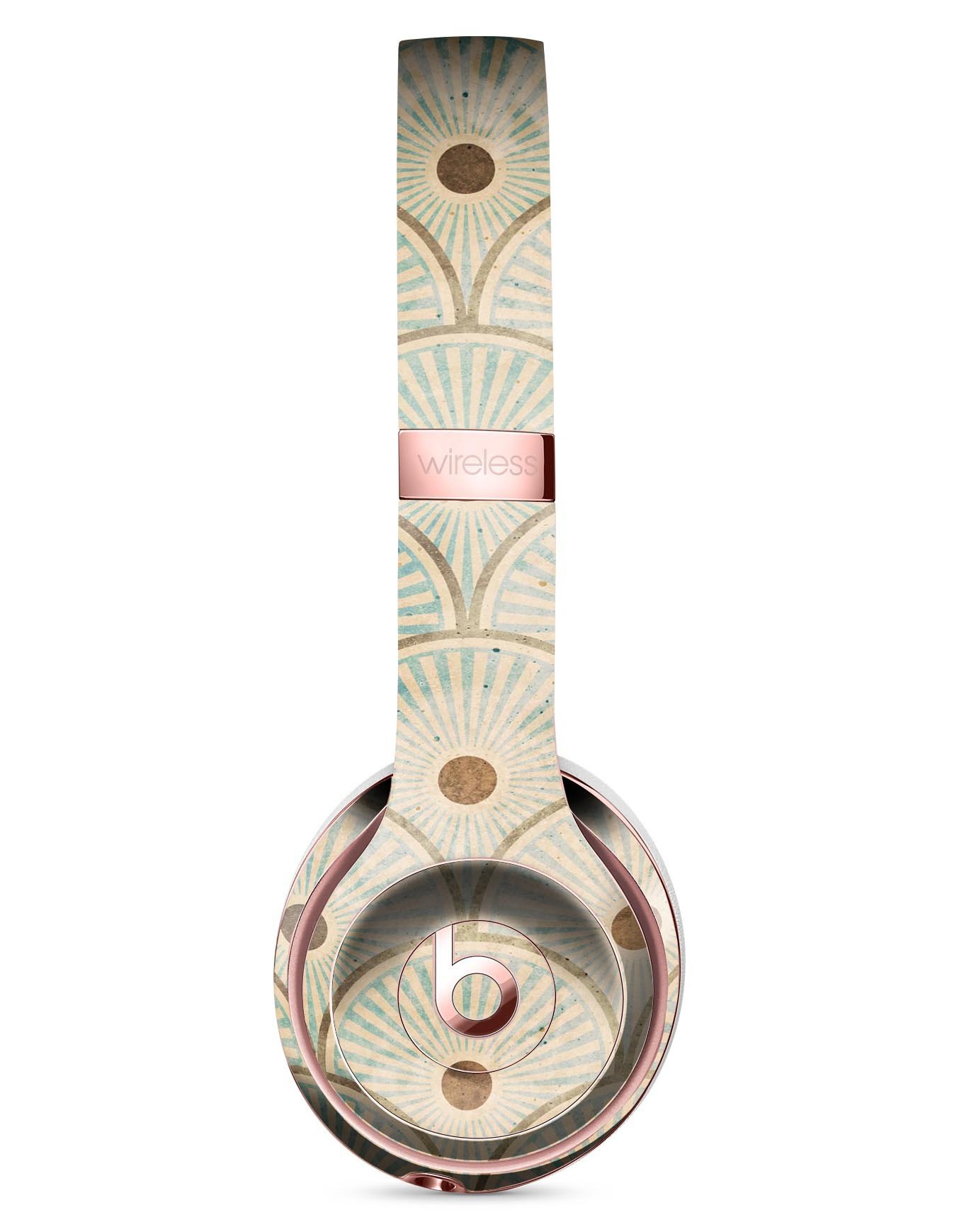 Aged Aqua SemiCircles skin kit for Beats by Dre Solo 3 Wireless Headphones featuring polka dots design.