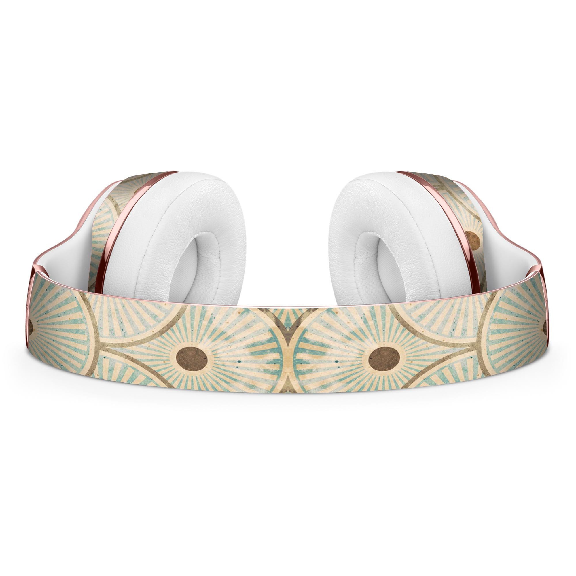 Aged Aqua SemiCircles skin kit for Beats by Dre Solo 3 Wireless Headphones featuring polka dots design.