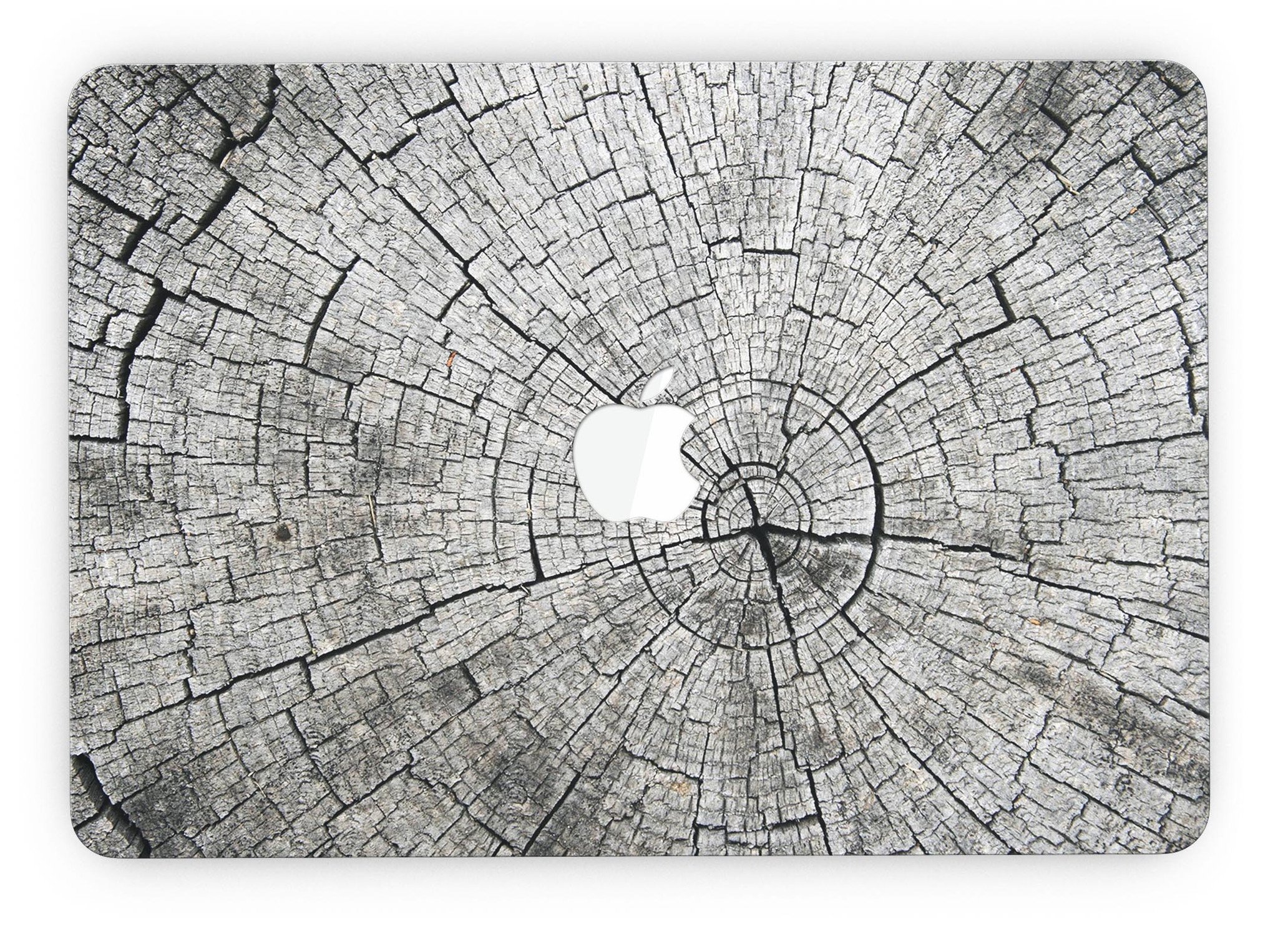 Aged Cracked Tree Stump Core skin for MacBook Pro with Retina Display, showcasing a unique design that adds style and protection.