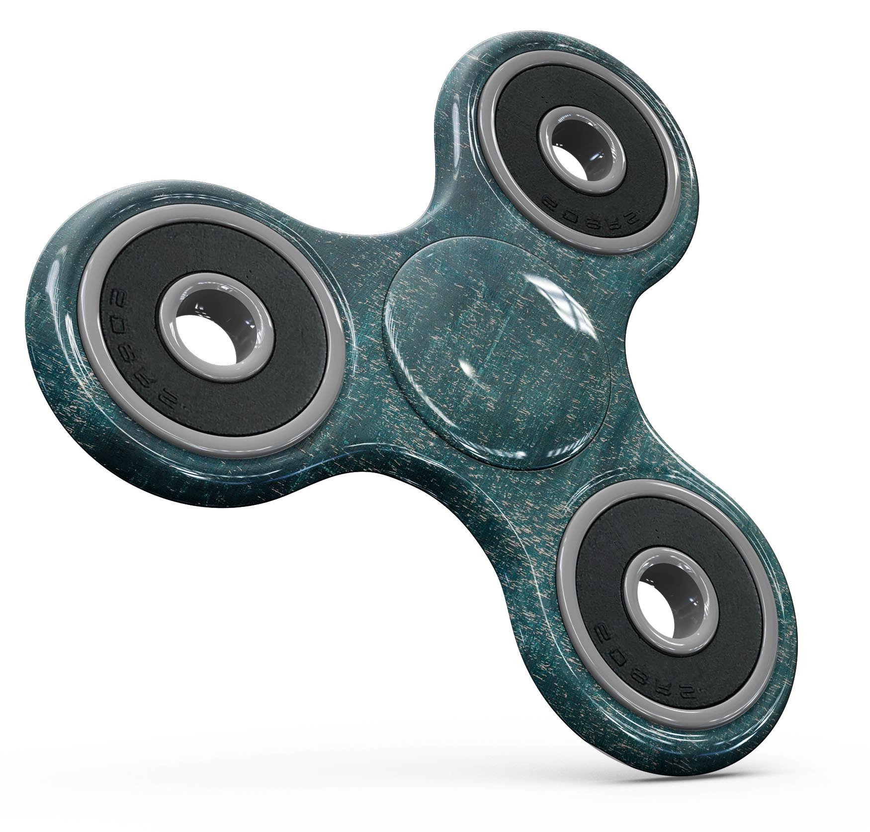 Aged green paint surface fidget spinner skin kit showcasing its premium vinyl material and unique design.