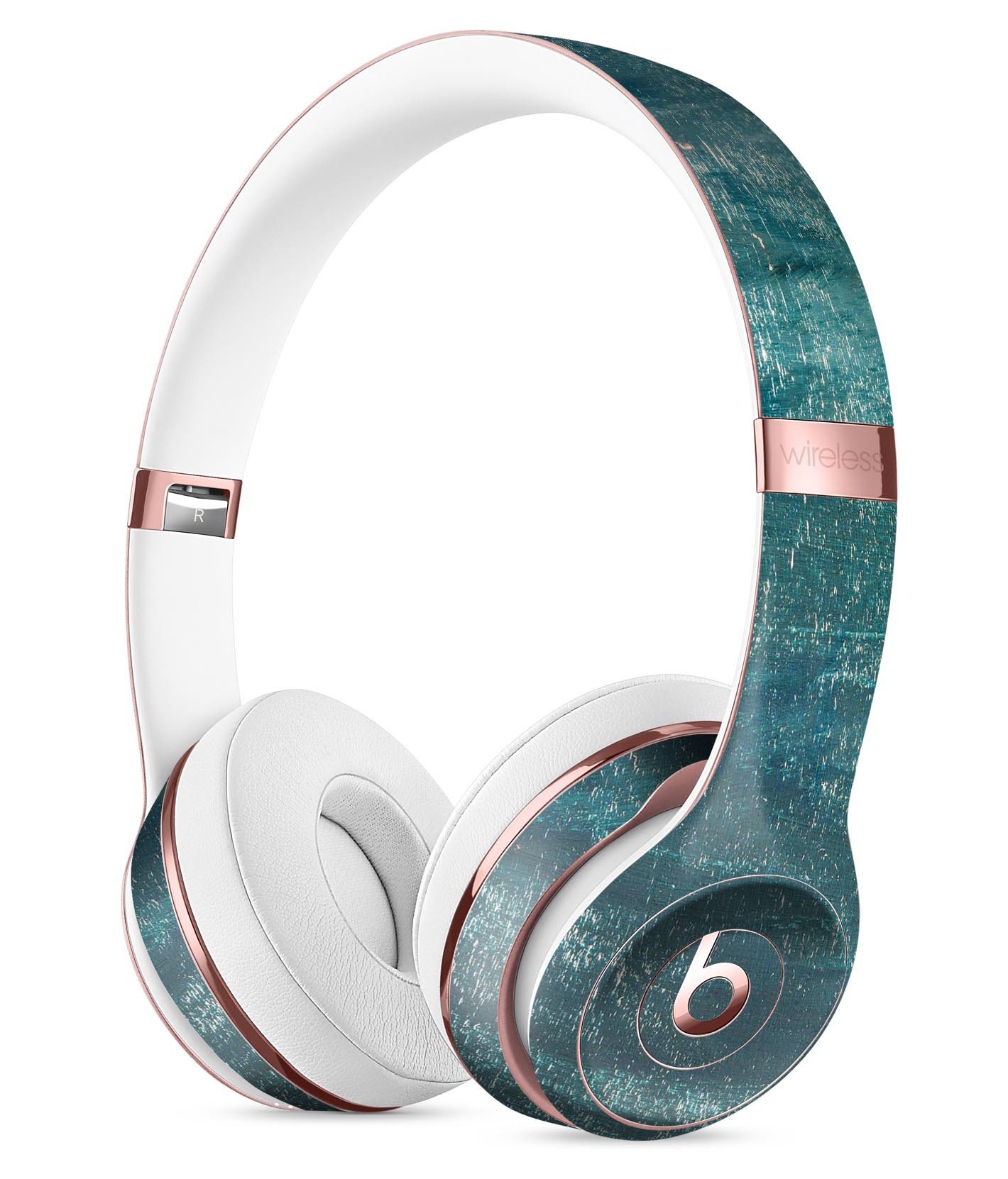 Aged Green Paint Surface Skin Kit for Beats by Dre Solo 3 Wireless Headphones, showcasing a stylish design and premium vinyl material.