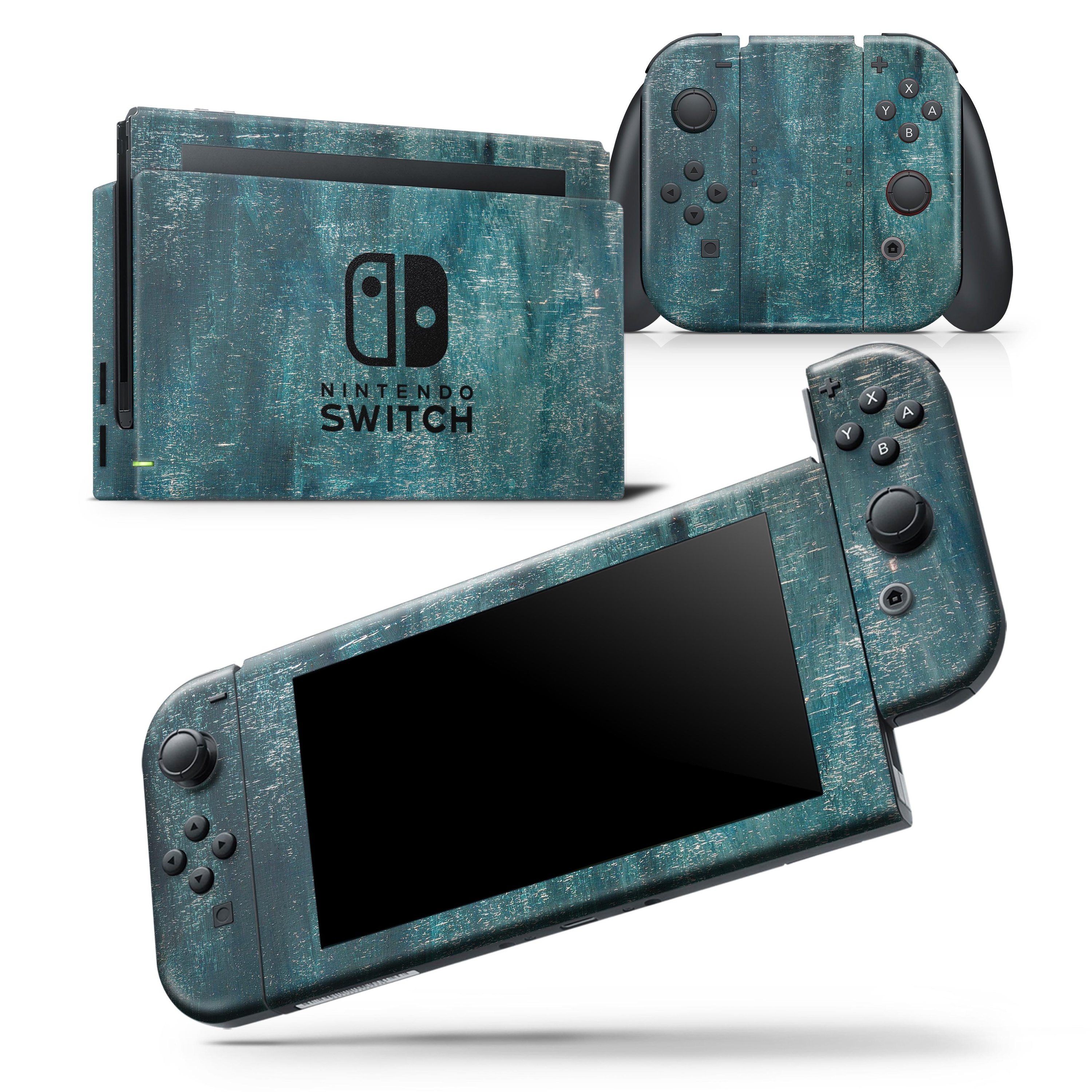 Aged Green Paint Surface skin wrap decal for Nintendo Switch Lite, showcasing a stylish design that fits snugly on the device.