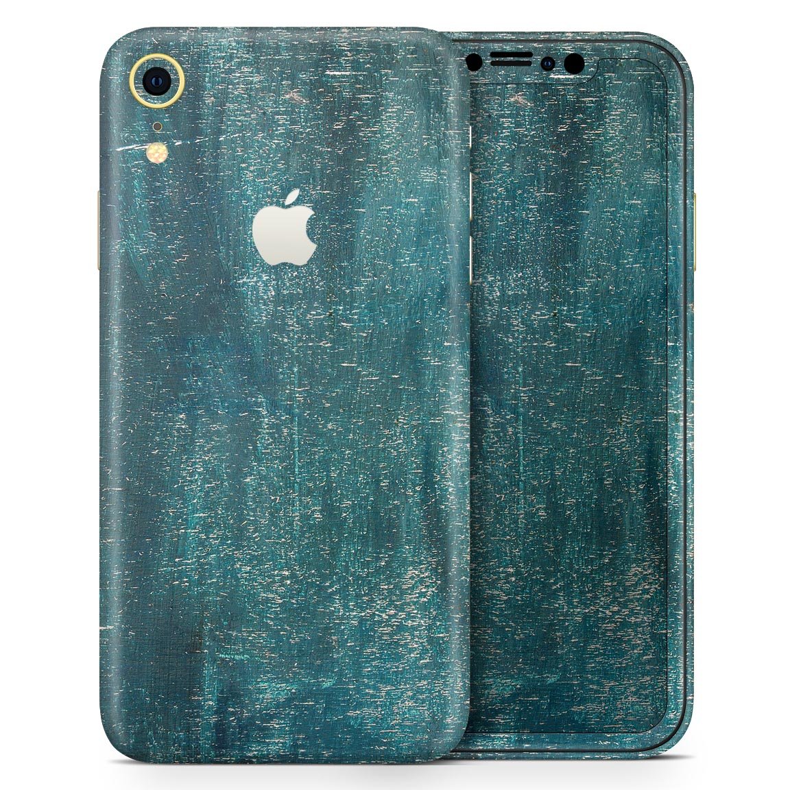 Aged Green Paint Surface Skin-Kit for Apple iPhone models, showcasing a stylish design and premium vinyl material.