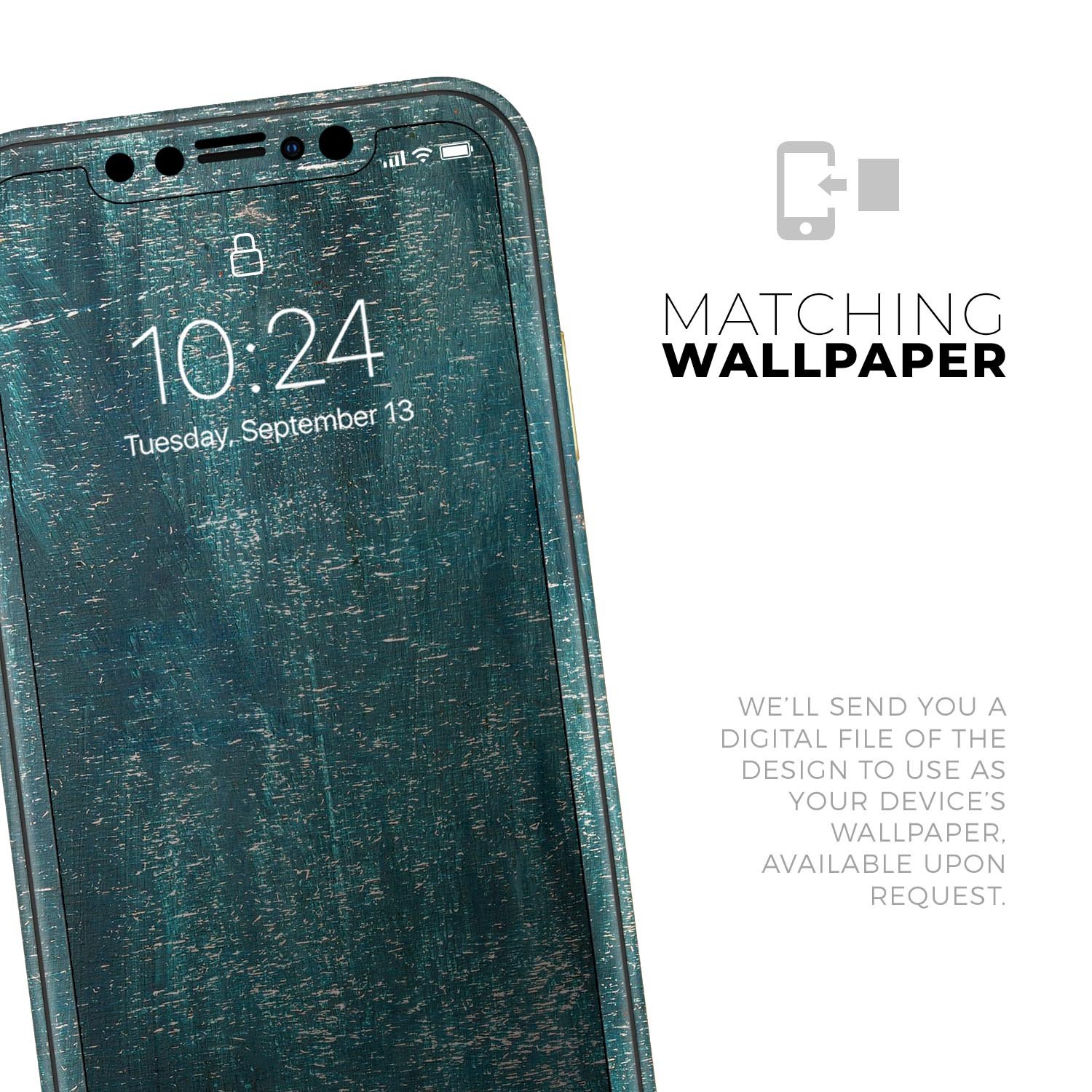 Aged Green Paint Surface Skin-Kit for Apple iPhone models, showcasing a stylish design and premium vinyl material.