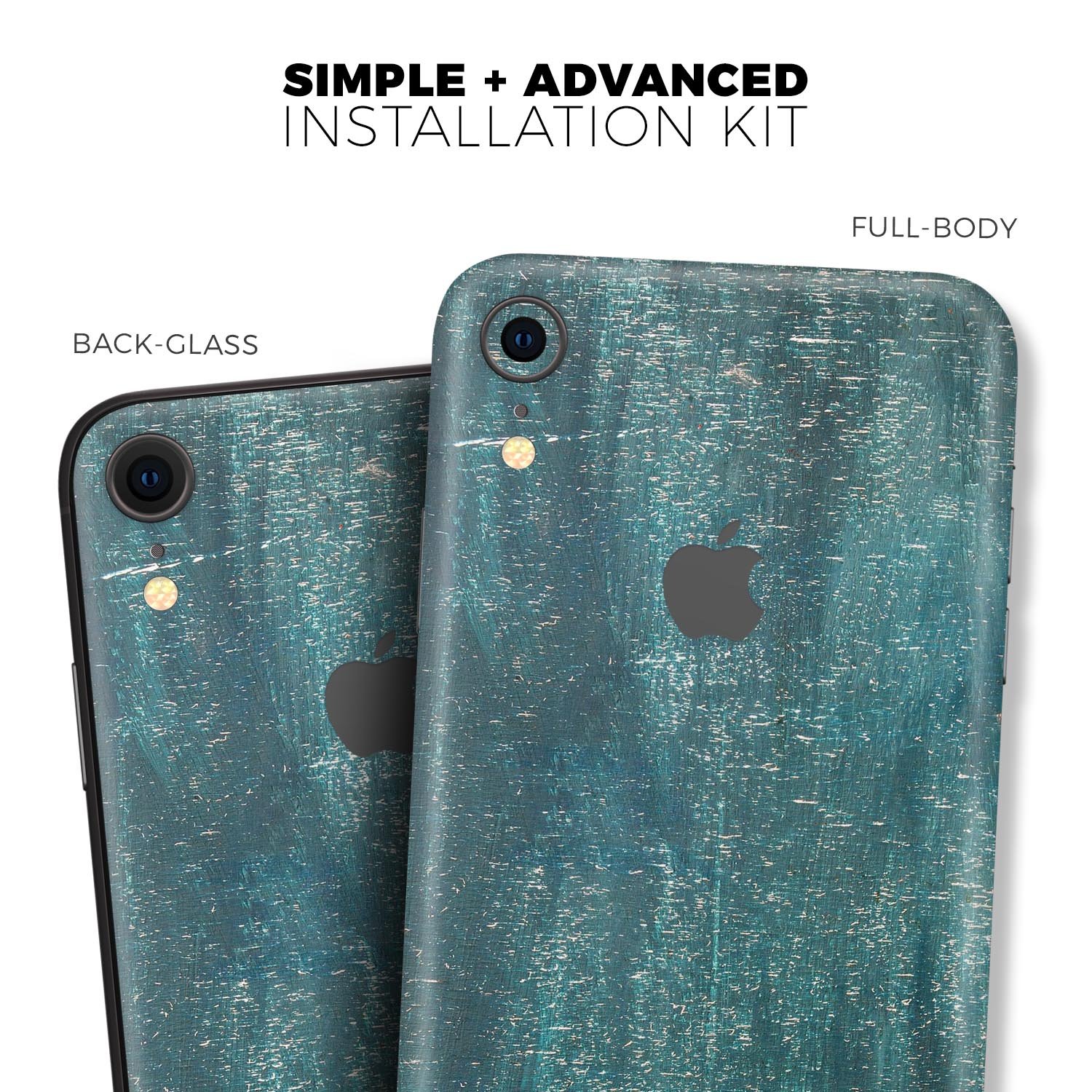 Aged Green Paint Surface Skin-Kit for Apple iPhone models, showcasing a stylish design and premium vinyl material.