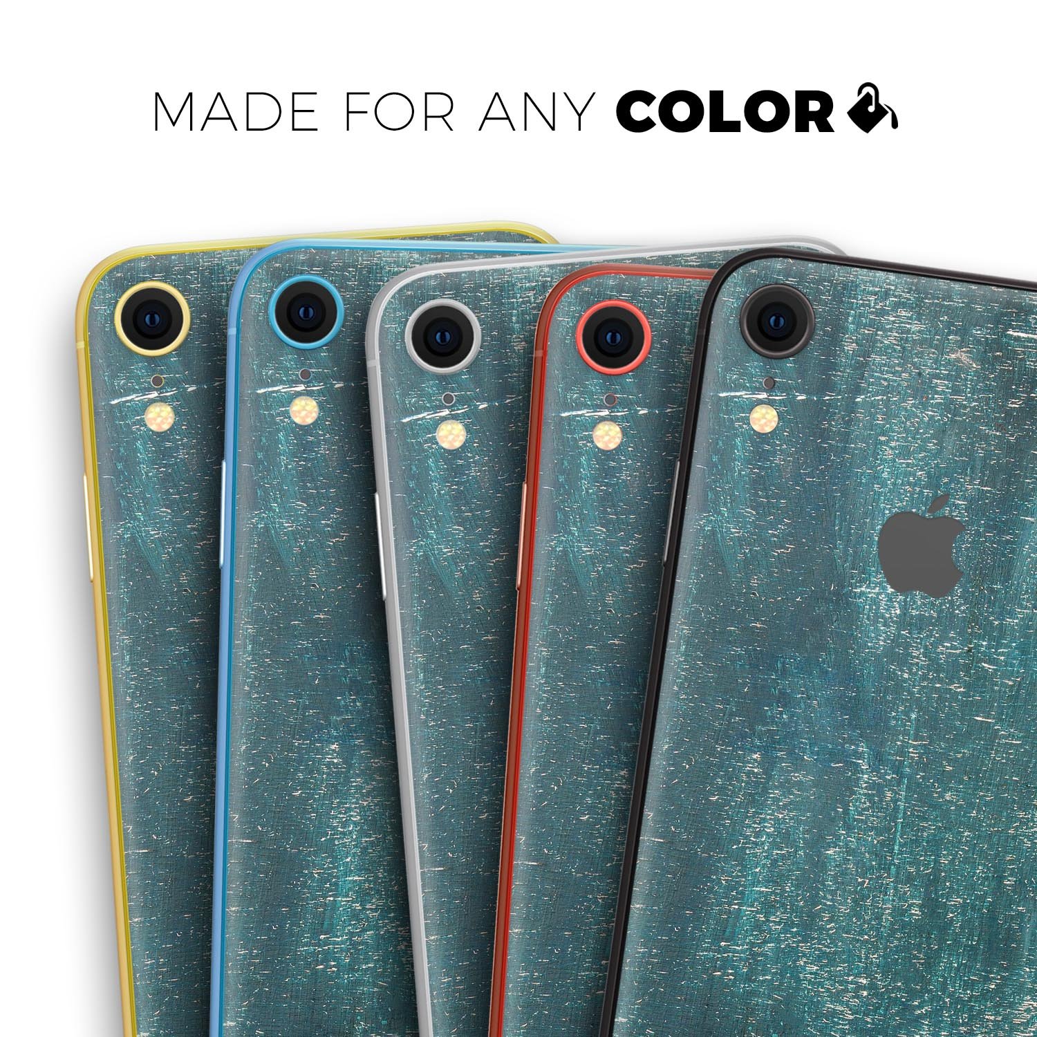 Aged Green Paint Surface Skin-Kit for Apple iPhone models, showcasing a stylish design and premium vinyl material.