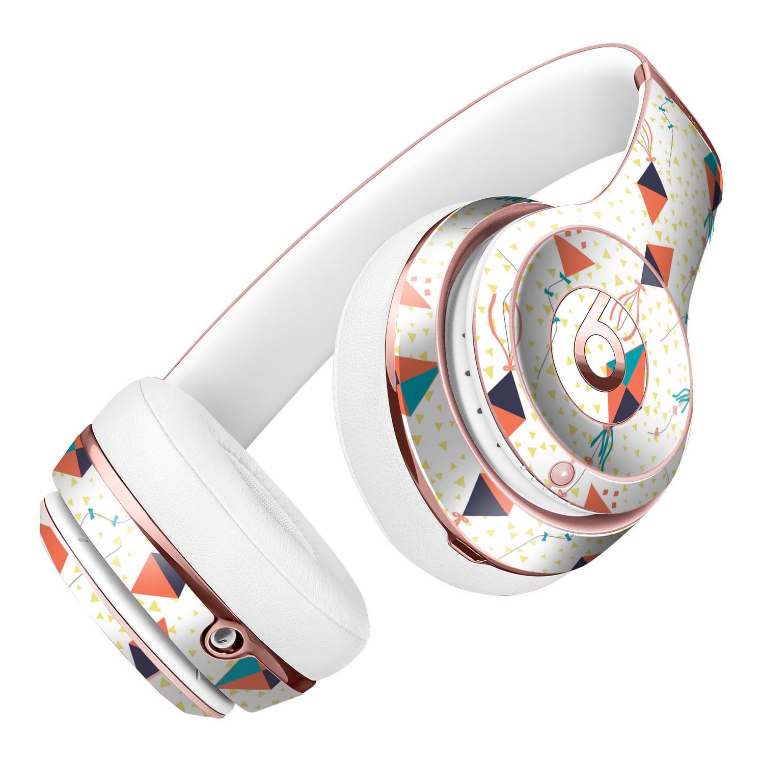 All Over Flying Kites Pattern Skin Kit for Beats by Dre Solo 3 Wireless Headphones, showcasing vibrant kite designs on a sleek vinyl surface.