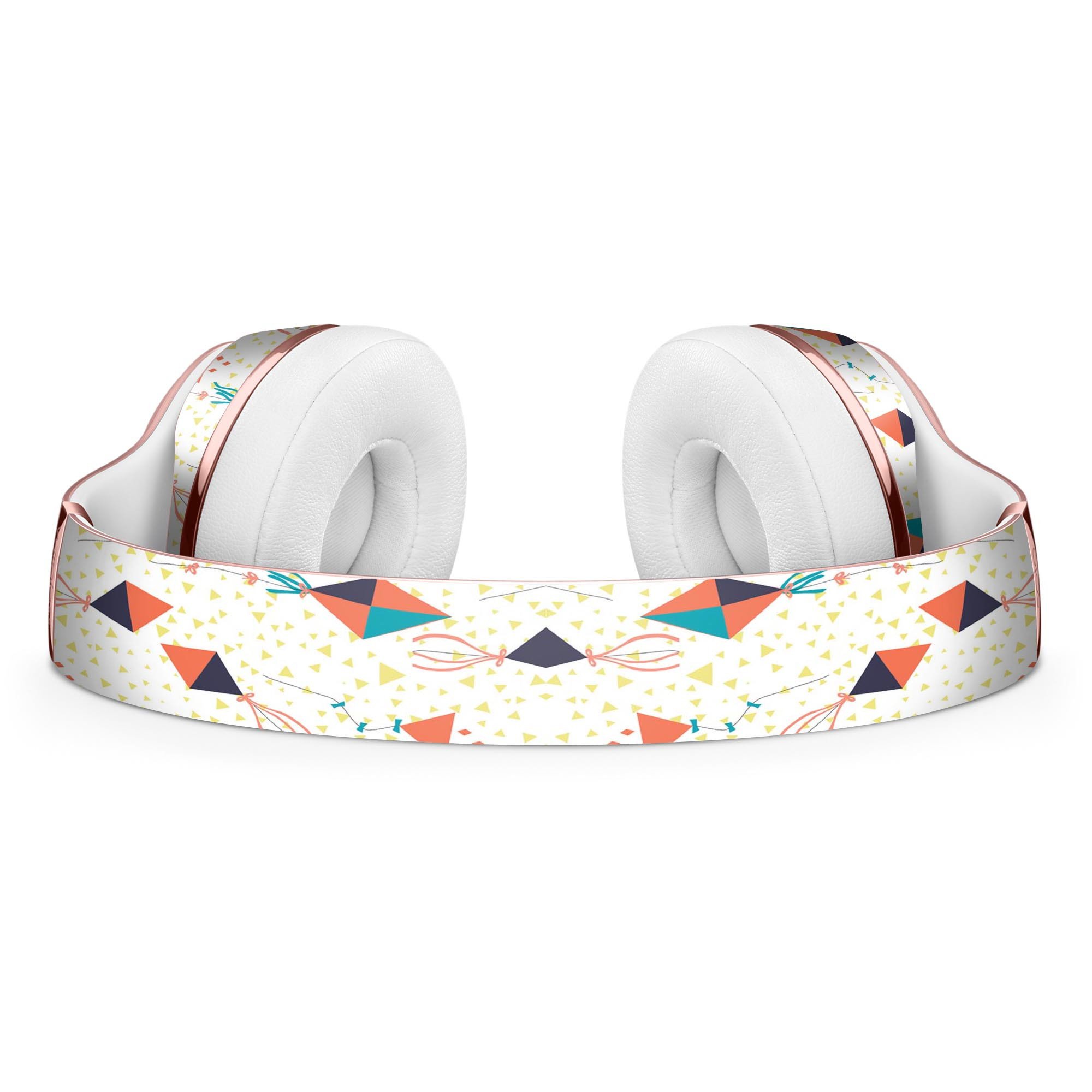 All Over Flying Kites Pattern Skin Kit for Beats by Dre Solo 3 Wireless Headphones, showcasing vibrant kite designs on a sleek vinyl surface.