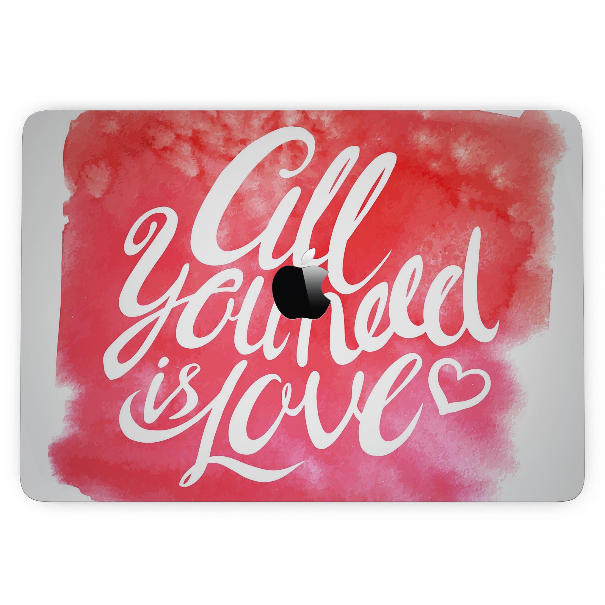 Stylish 'All You Need is Love' skin kit for MacBook Pro with Touch Bar, featuring vibrant design and premium vinyl material.