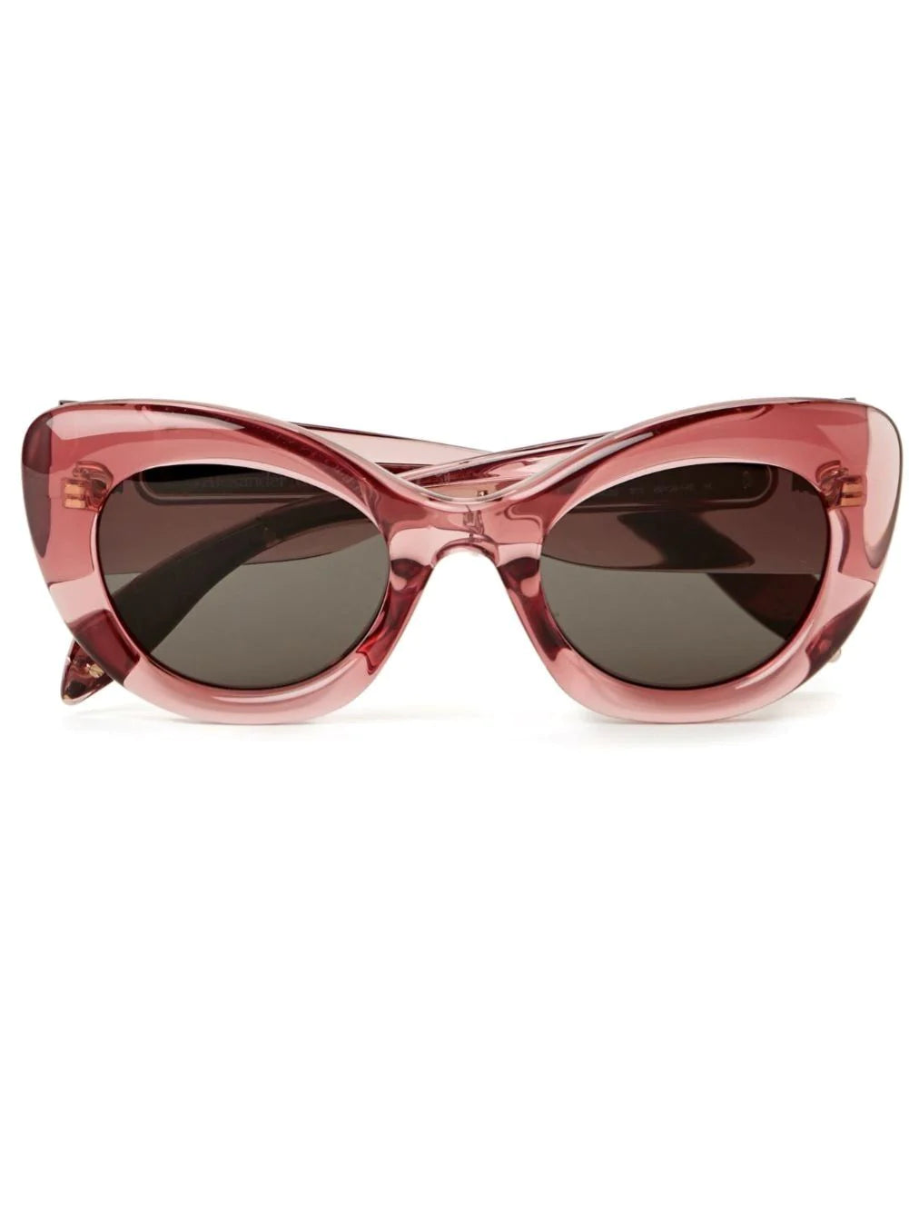 Alexander McQueen AM0403S cat-eye sunglasses with grey gradient lenses and full rim acetate frame.