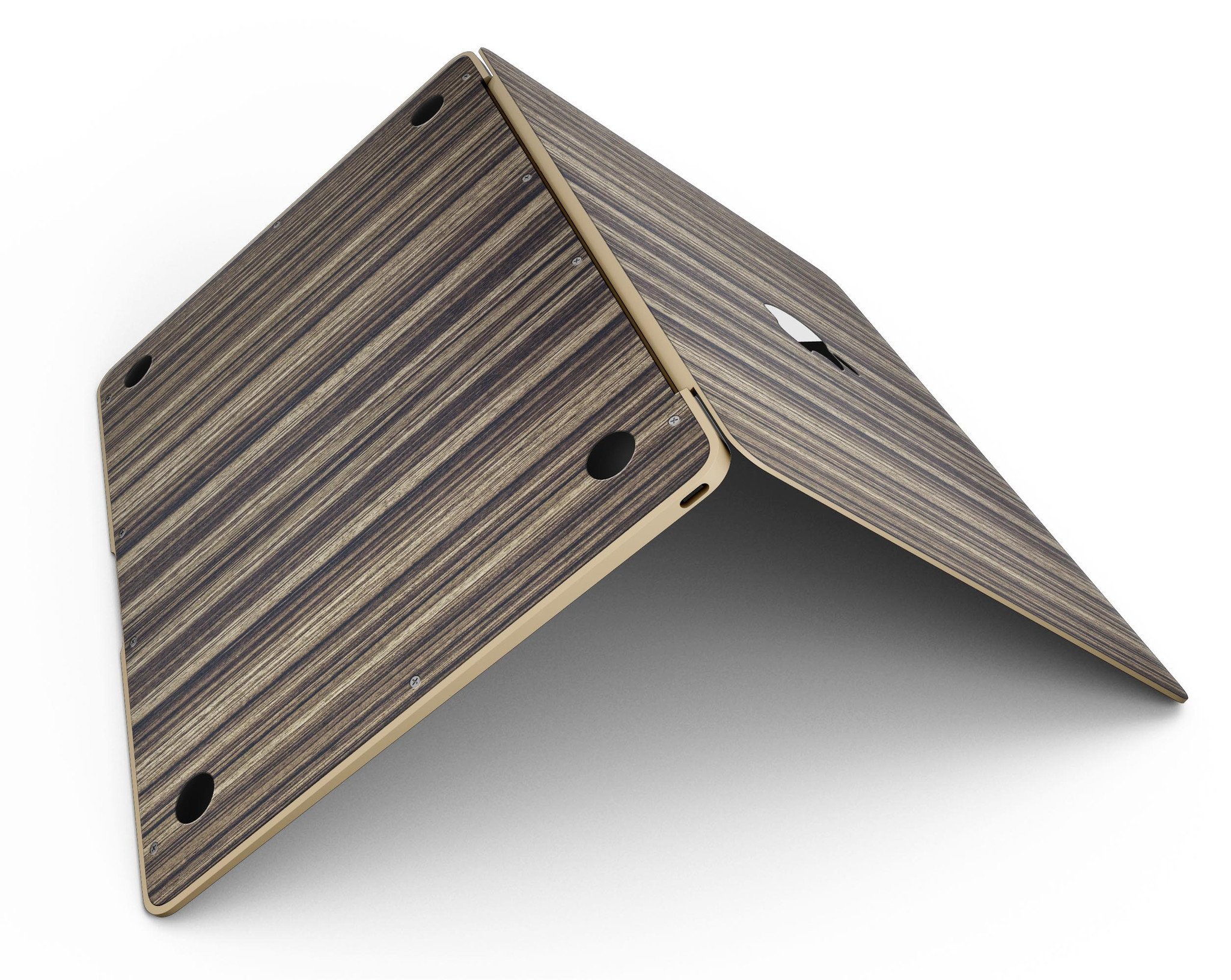 Allure Collection Luxurious Textured Wood Kit for 12" MacBook showcasing elegant wood finishes and precision-cut design.